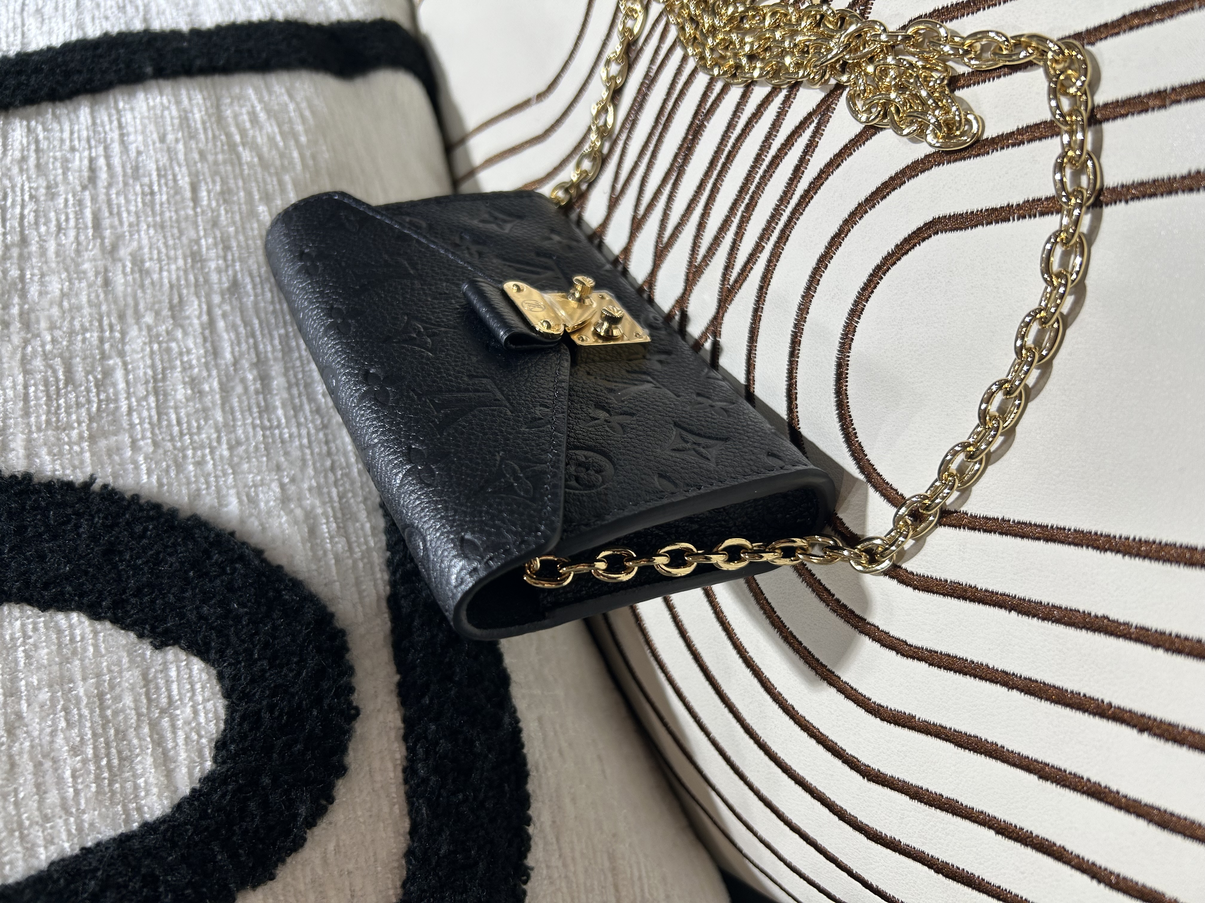 Lv Pouch Metis Belt Chain Wallet 黑色Black Calfskin Monogram Empreinte 鏈條銀包 M4717Z,100%Authentic, Unused未使用品✅Dust bag✅Box