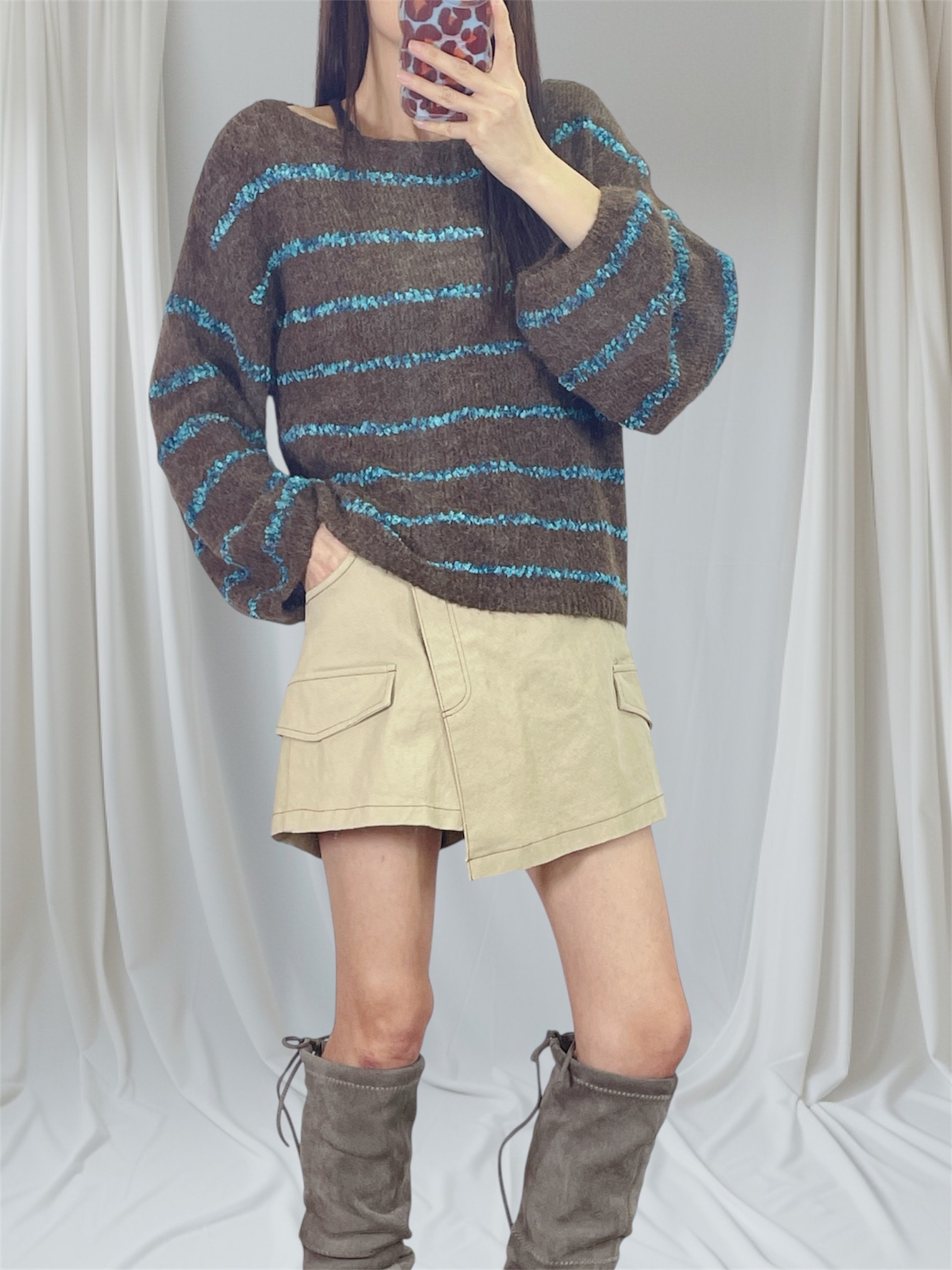 K5533 間線鬆身針織top