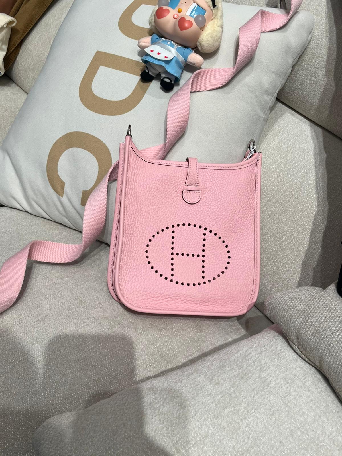 全新 Hermes Mini Evelyne 櫻花粉 Stamp K 100%Authentic, 100%new ✅Dust bag ✅box