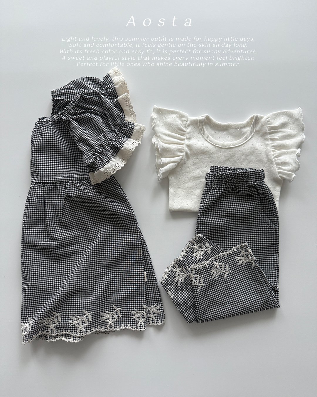 Aosta | lace pants (Ivory/Check 2XL(100-115)