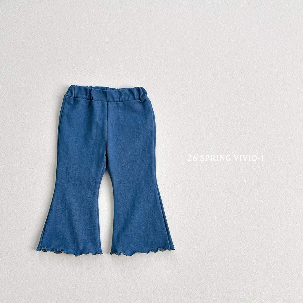 🌸預訂 韓國直送🌸🇰🇷VIVIDI四色彈性牛仔花邊喇叭褲