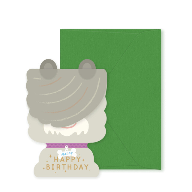 RYURYU - 生日賀卡 (綠色長髮雪納瑞款)