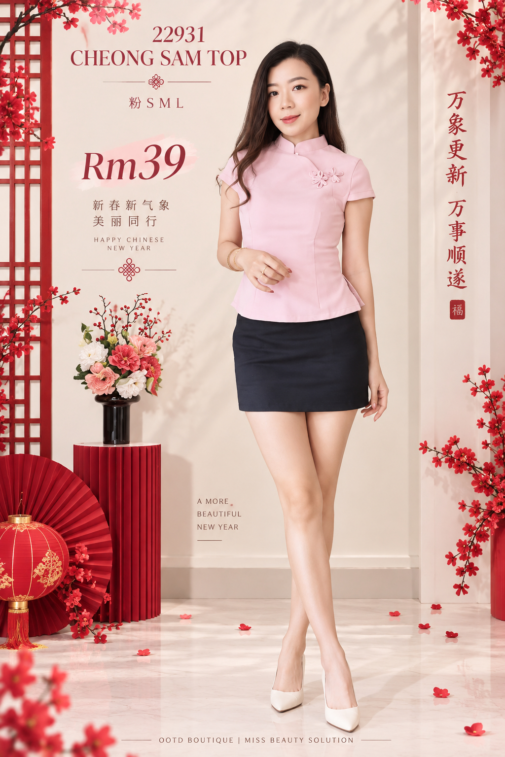 22931 CNY Cheong Sam Top
