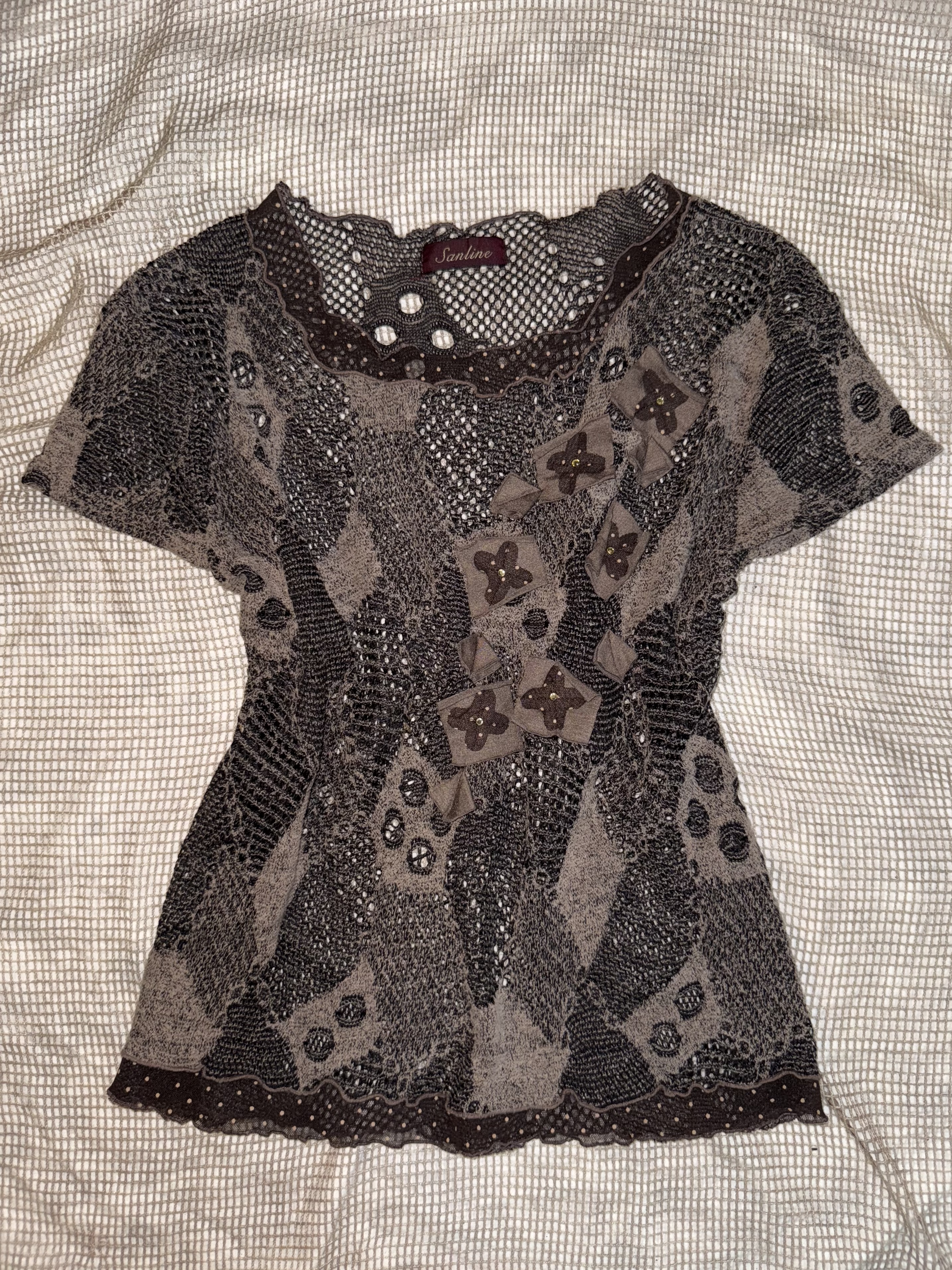 Crochet Flower Knit Top