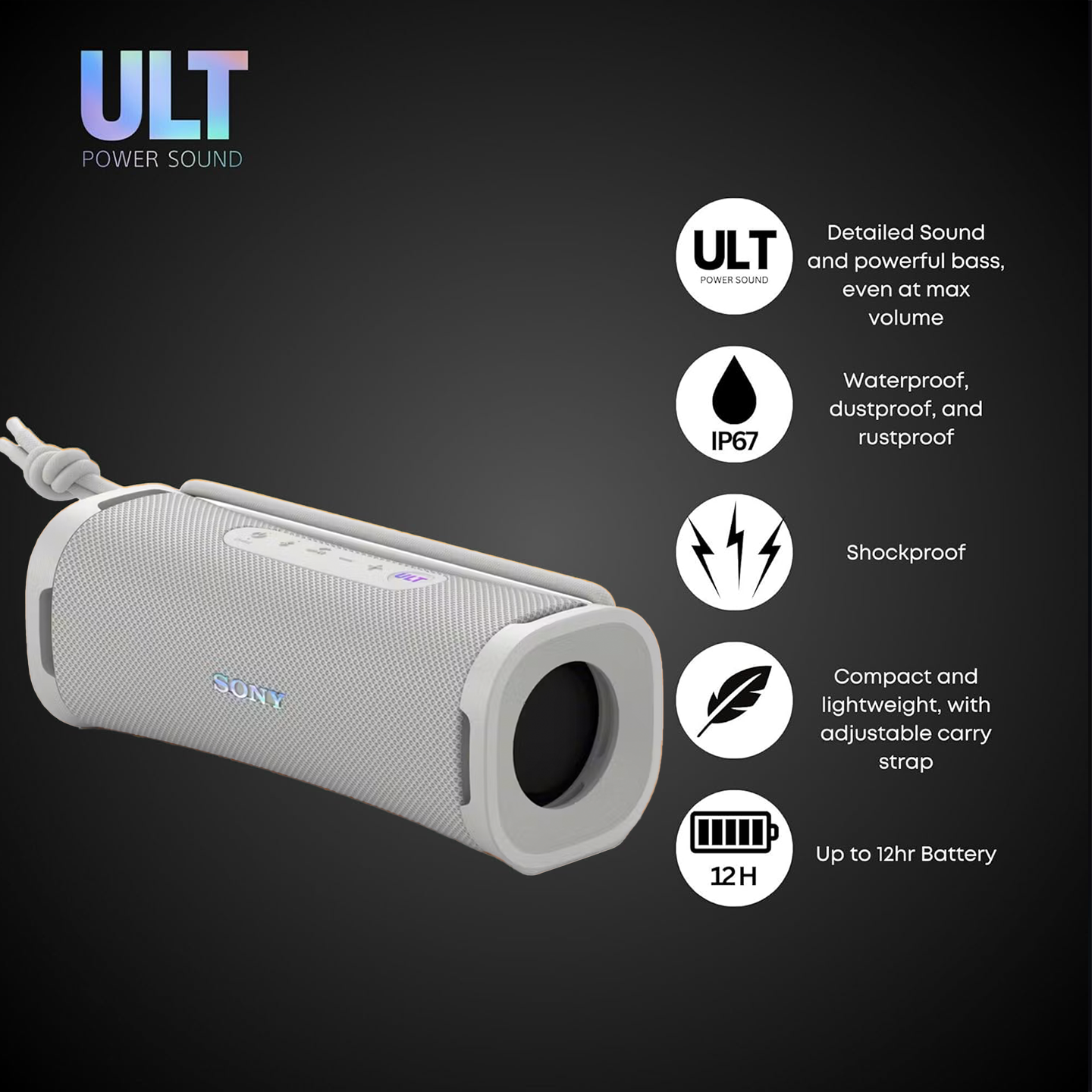 Sony ULT Field 1 Wireless Speaker White (SRS-ULT10)