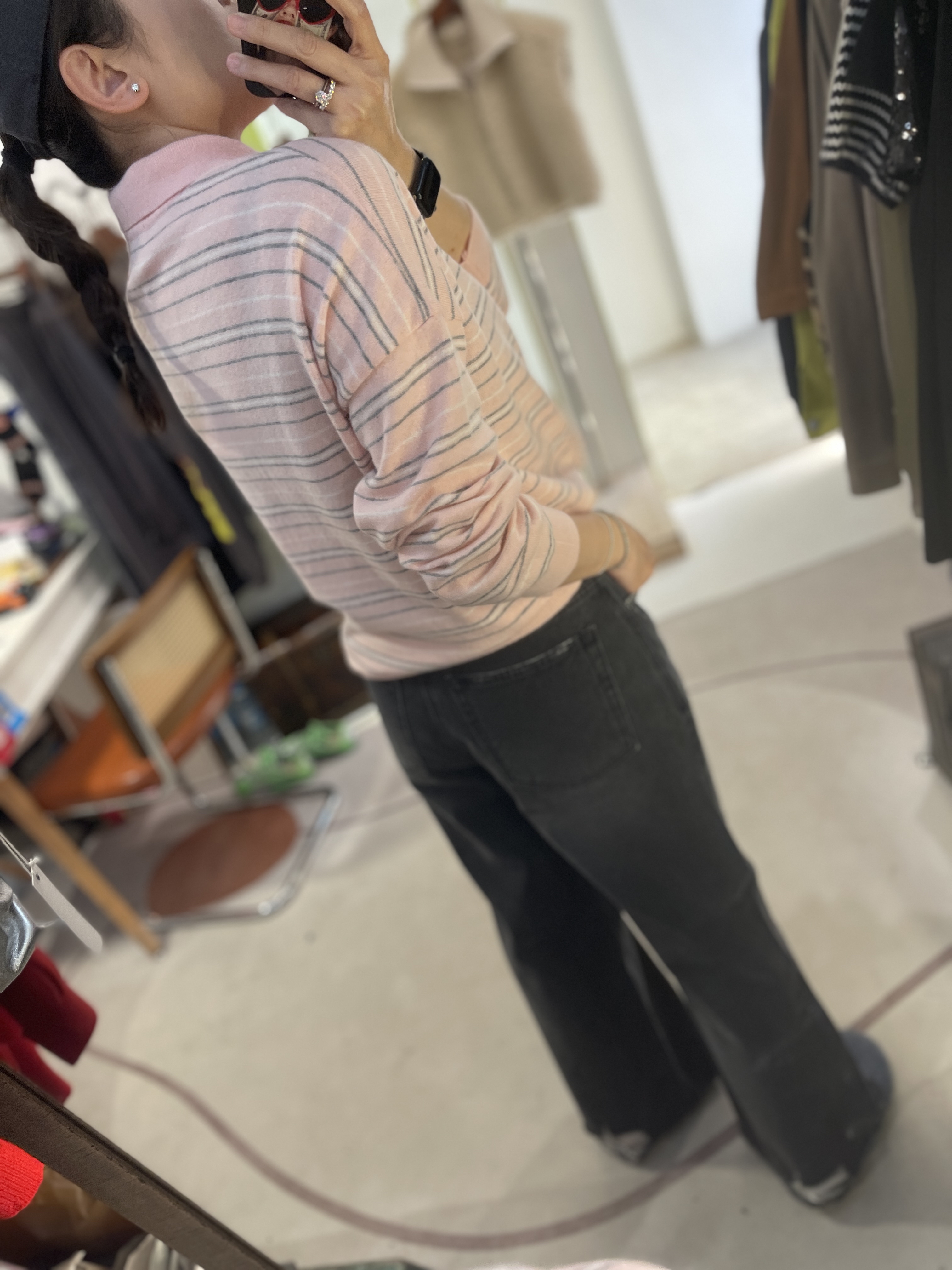 Stripe soft wool sweater