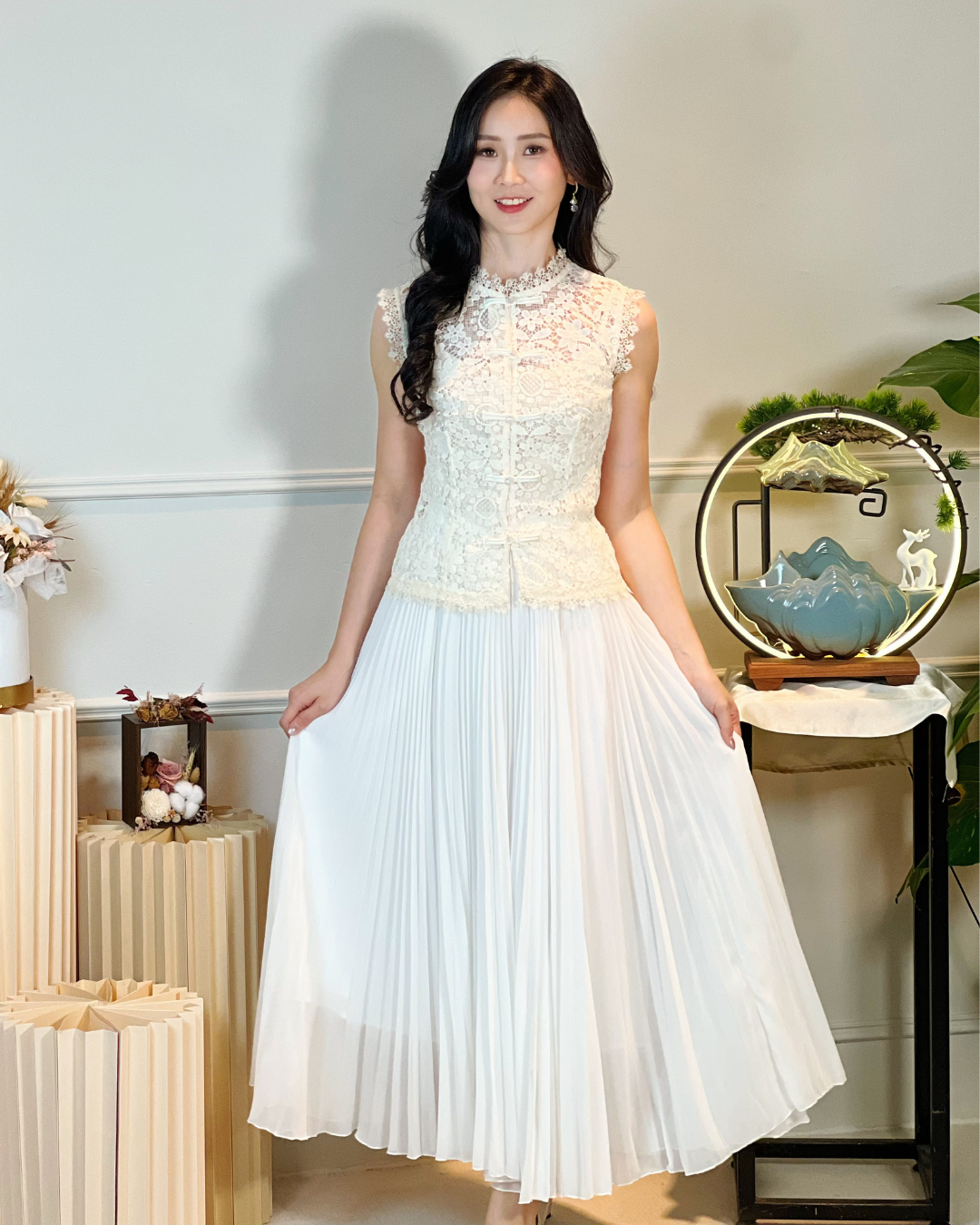 5104 Quintina Pleated A Line Skirt 