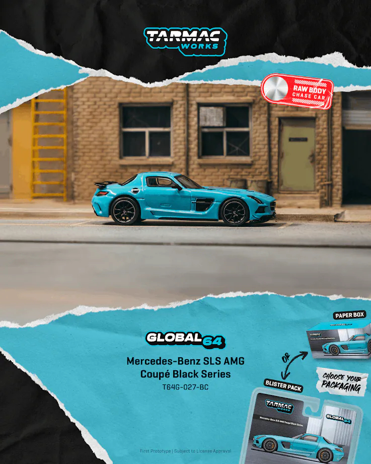 (預訂 Pre Order) Tarmac Works   ( T64G-027-BC ) Mercedes-Benz SLS AMG Coupé Black Series Matte Blue