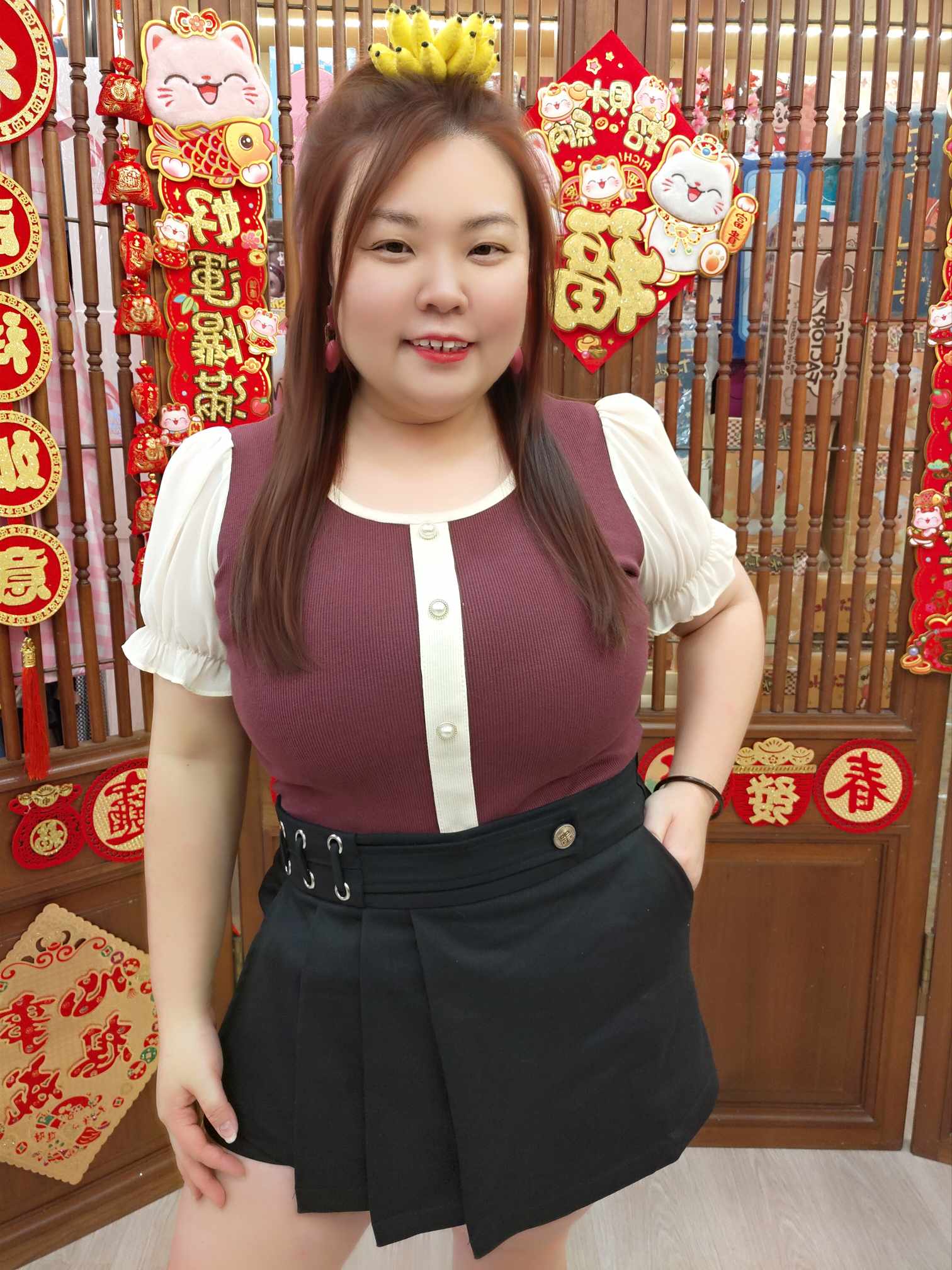 NBC07 TW#3860A 设计款泡泡袖上衣