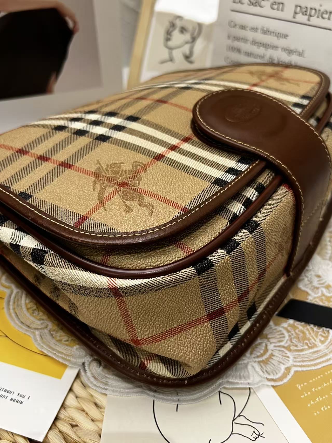 Burberrys Vintage Nova Check Saddle Bag