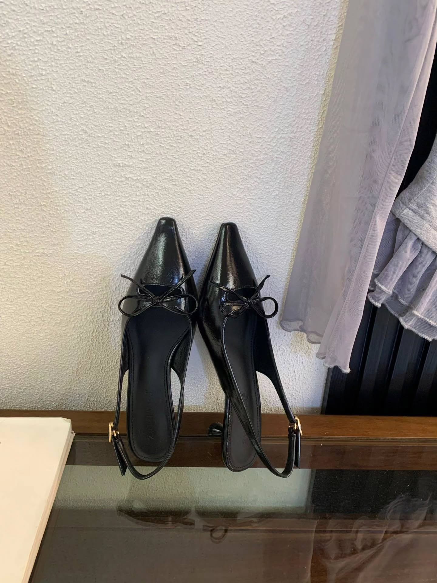 659-1 尖头蝴蝶结后空猫跟鞋 🇨🇳