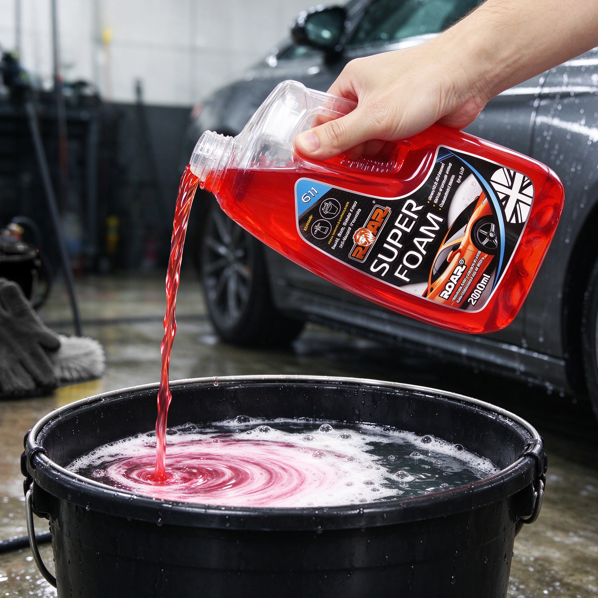 ROAR SUPER FOAM 濃縮高泡洗車液 2000ml（中性配方／泡沫噴壺／水桶兩用）