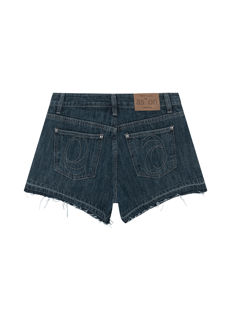 品牌代購 - ason) FOLD DENIM SHORT PANTS