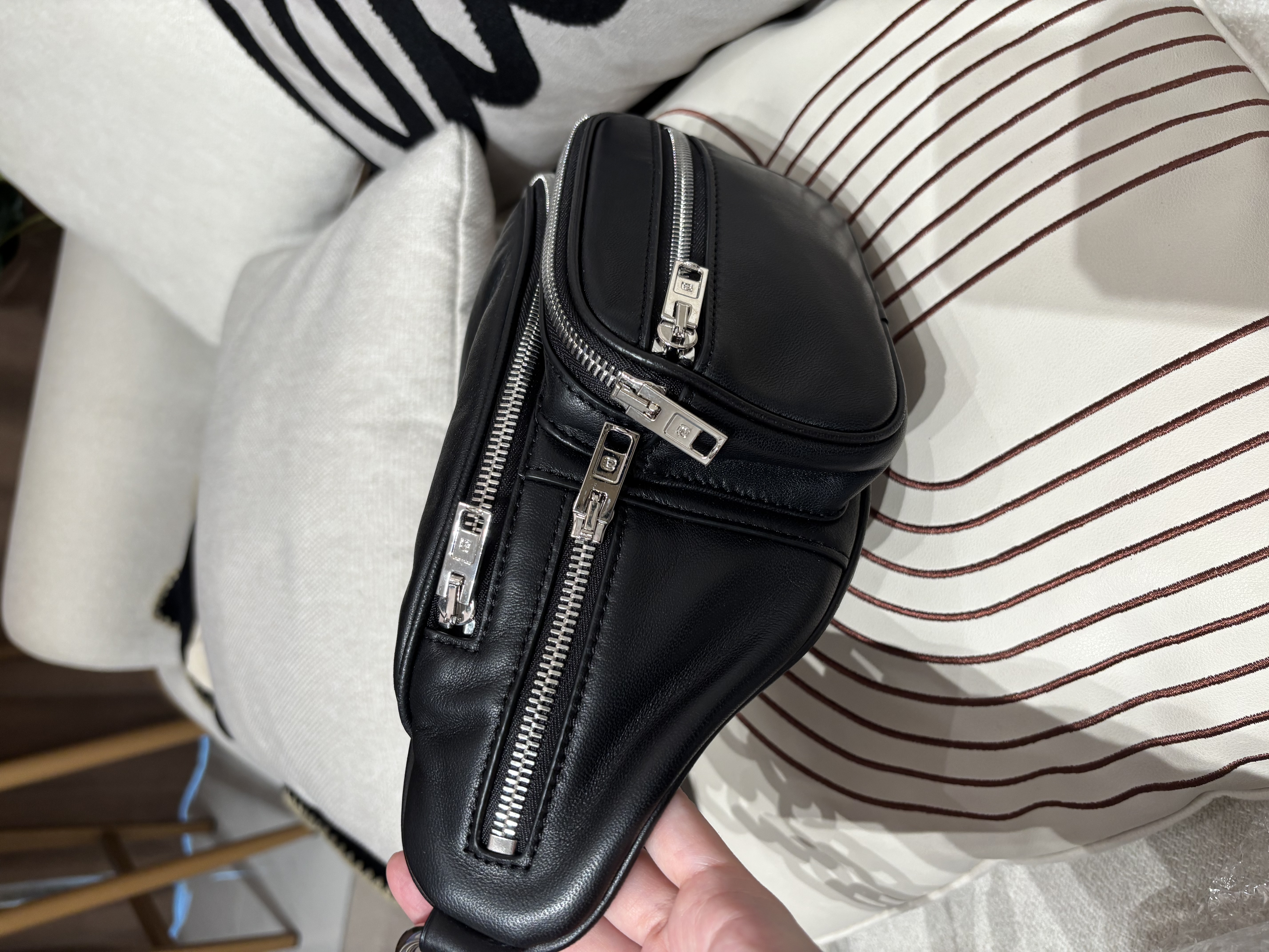 Alexander wang Belt Bag Black Calfskin 100%Authentic, 95%New ✅Dust bag