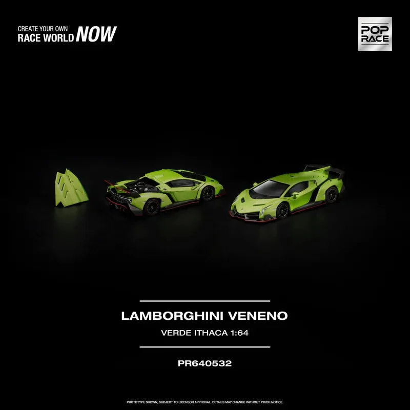 【預訂 Pre-Order】 POP RACE  ( PR640532 ) LAMBORGHINI VENENO VERDE ITHACA | POPRACE 預訂優惠價 $124