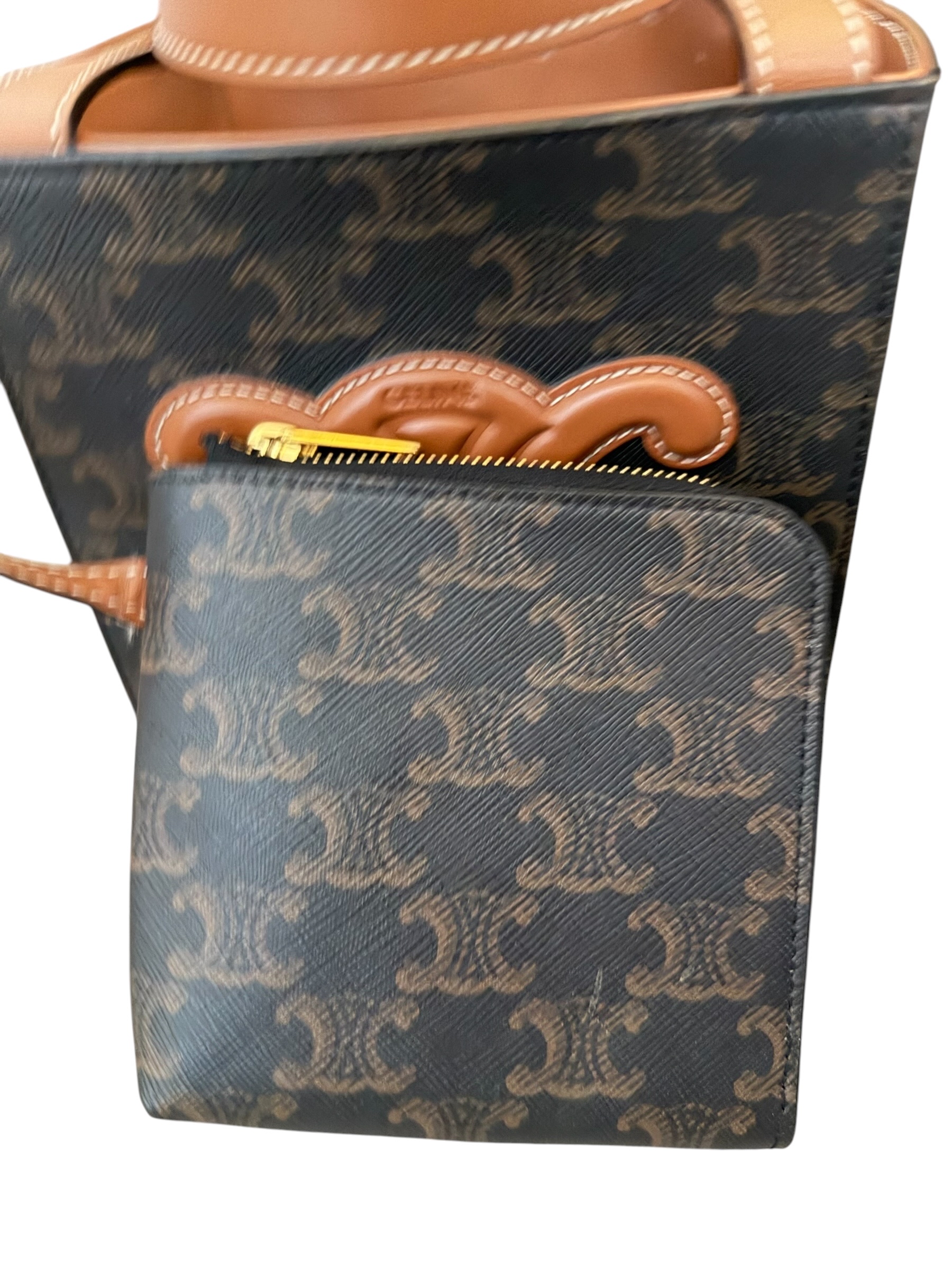 Pre-Owned CELINE Triomphe Canvas Cuir Cube / Product Code: W52002
