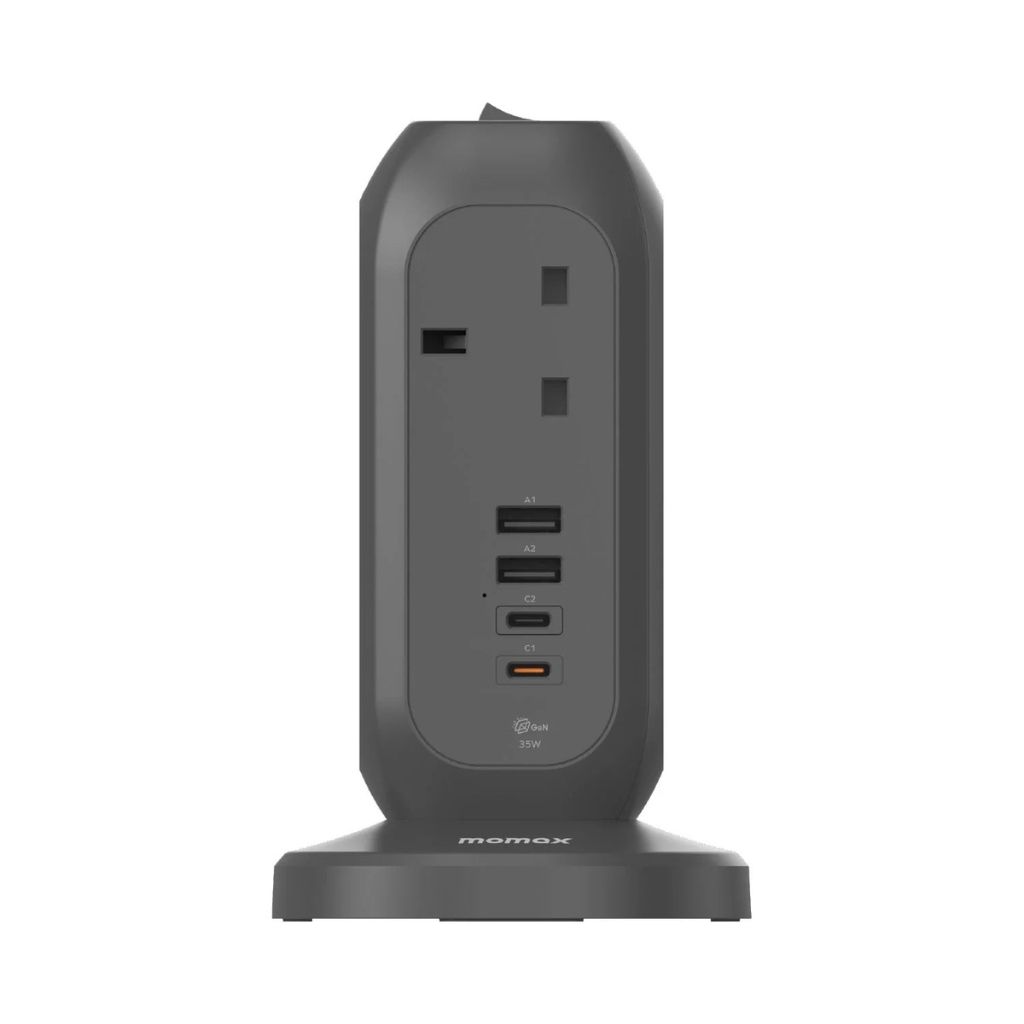 MOMAX 1‑Plug PD35W 7位拖板 US18A｜PD 快充・7 插位・過載保護・家居/辦公必備拖板｜香港行貨