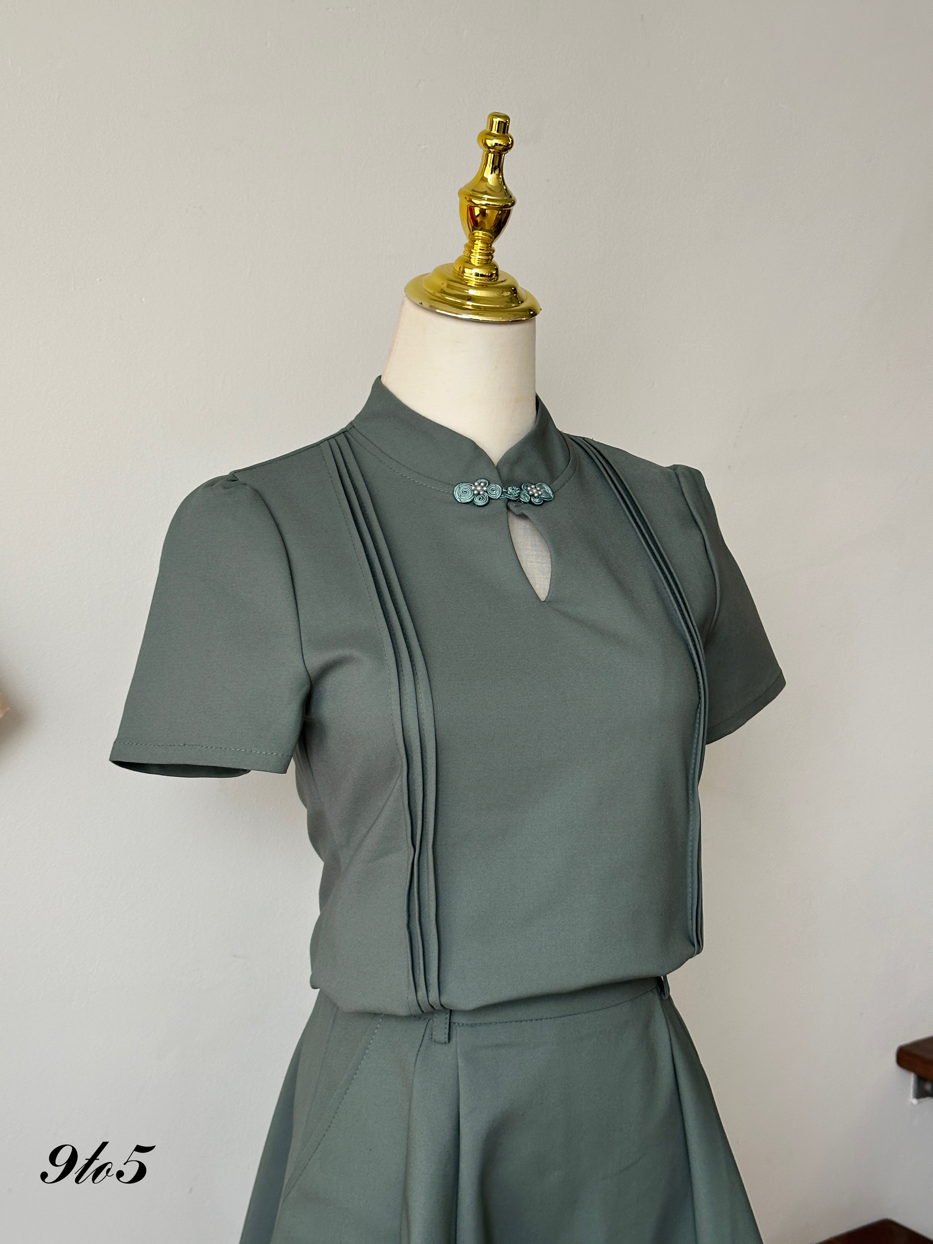 D2309 Stand Collar Cheongsam Matching Set - 3 Colors