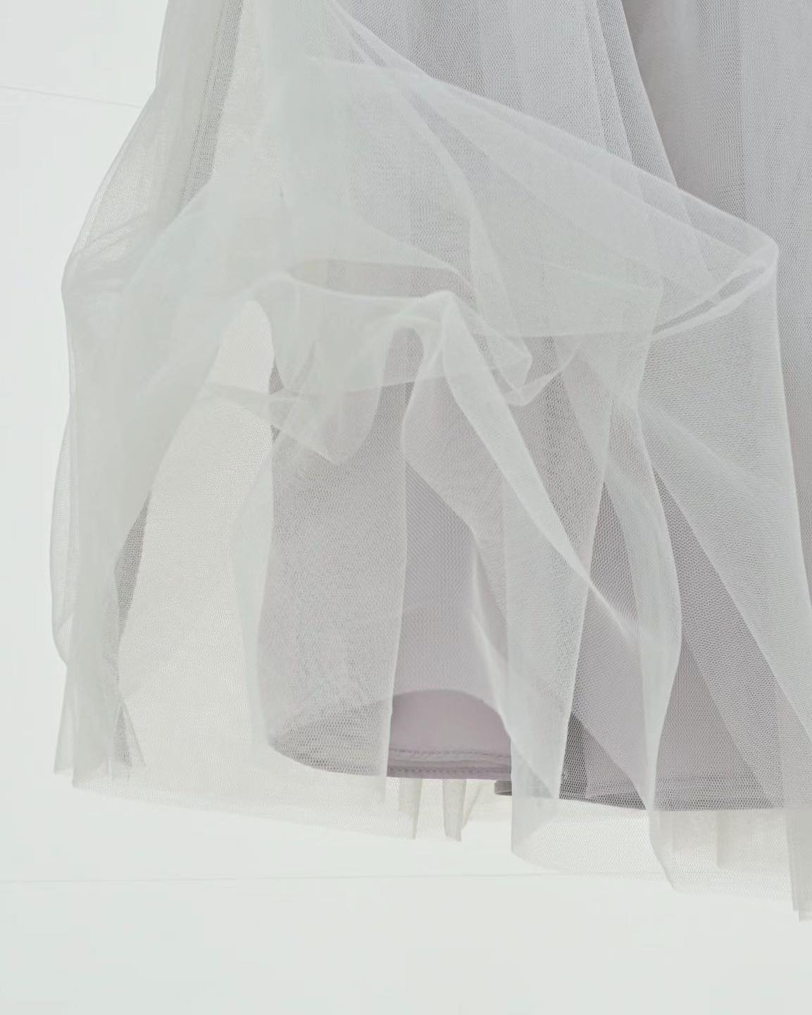 風褸料拼薄紗半腰裙