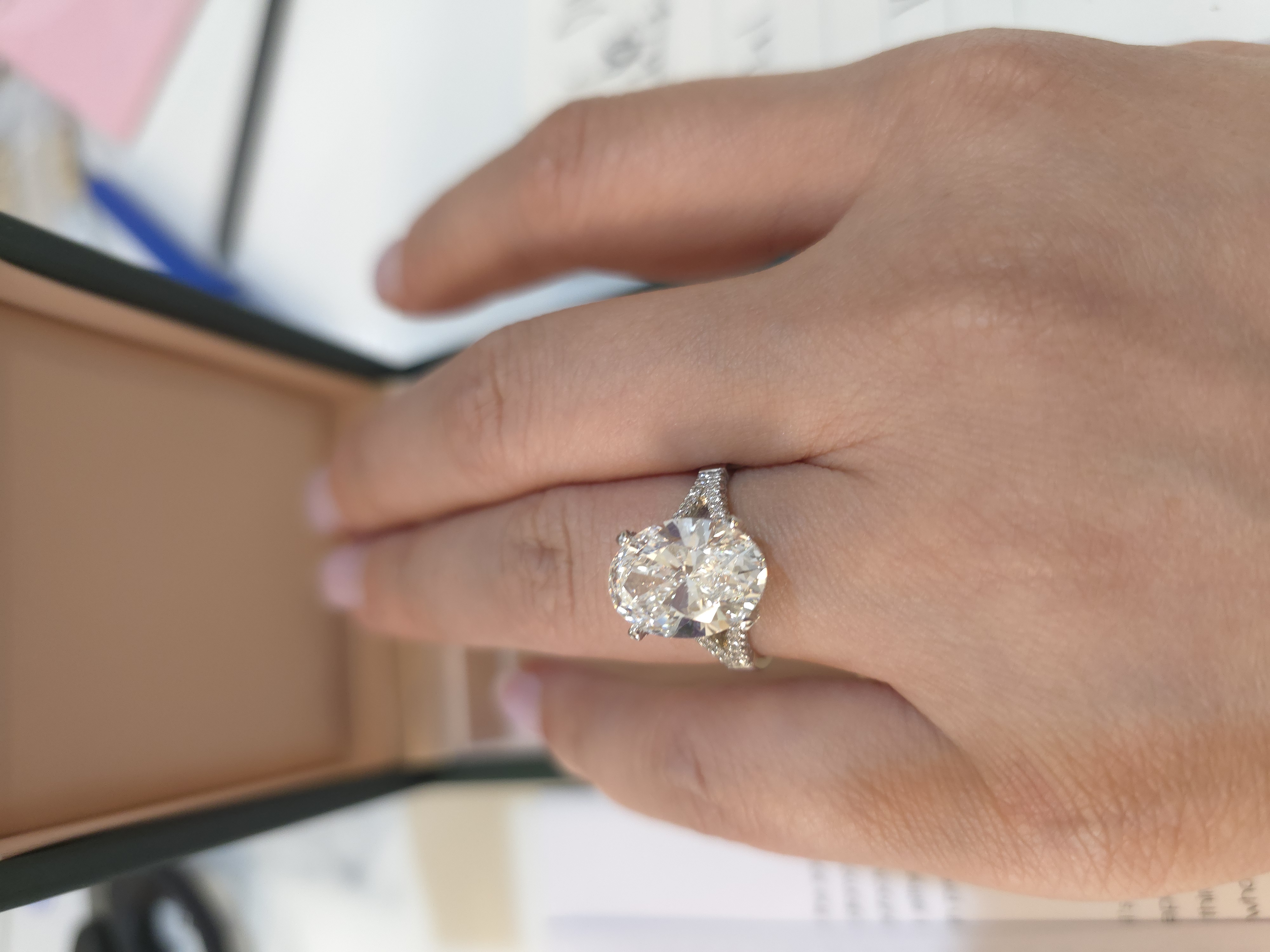 pt950 培育鑽石戒指D5.05 d0.66 E/VVS2 G5.3 S15