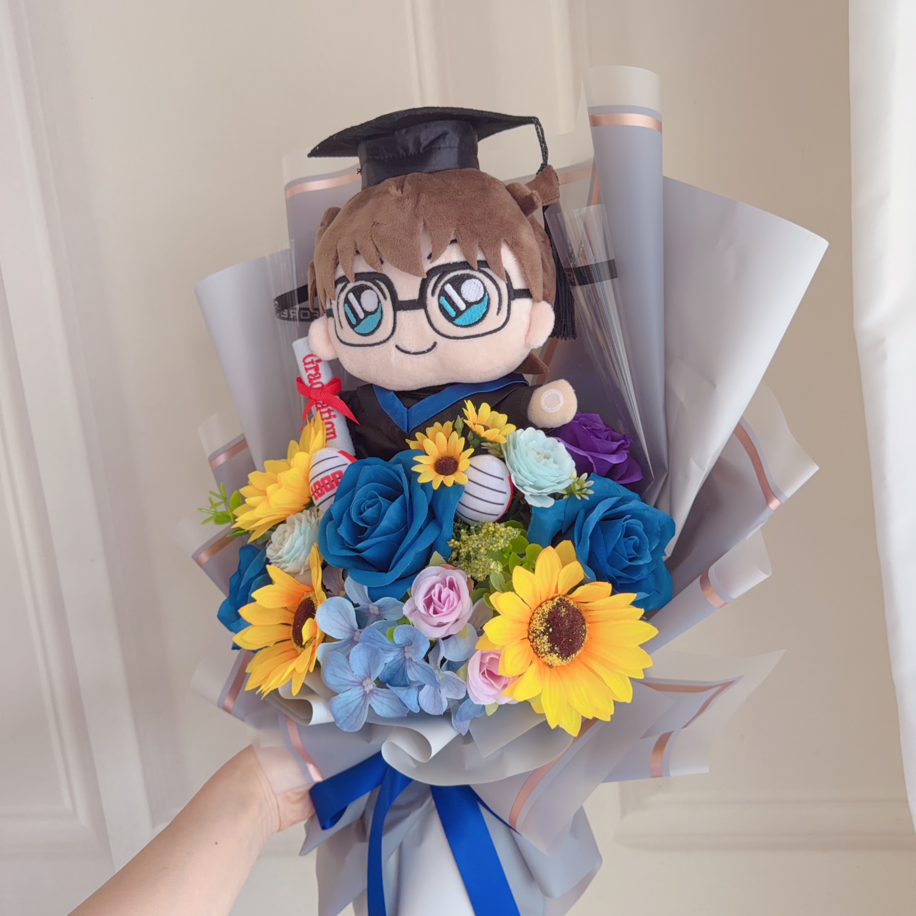 (現貨)柯南畢業公仔花