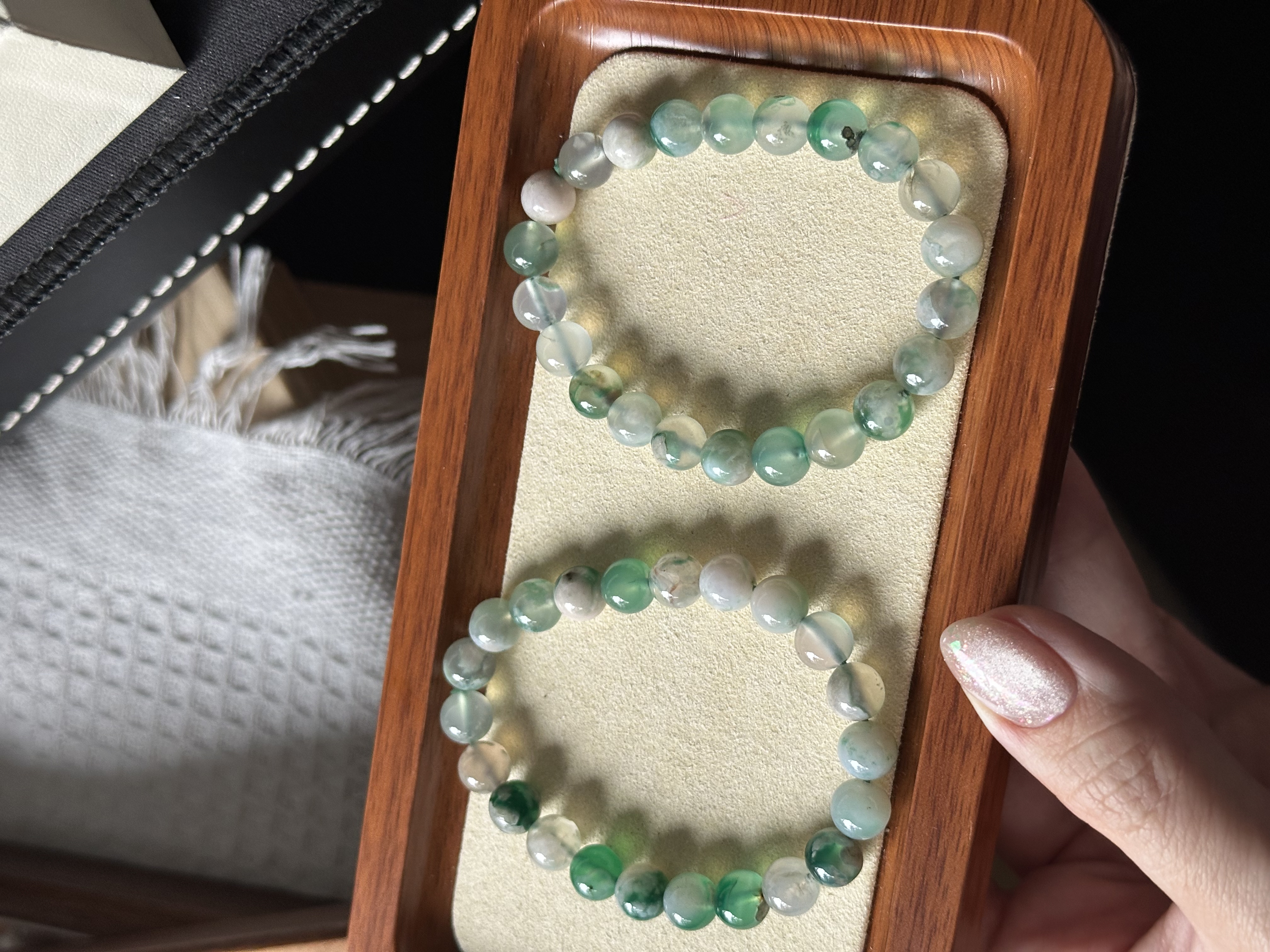 绿樱花玛瑙 ｜ Green Sakura Agate 8mm+