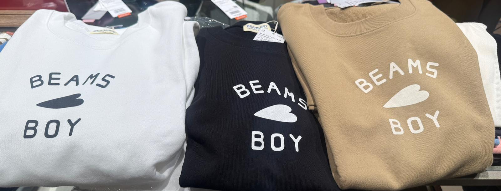 Beams boy 心logo 衛衣 White / black / beige Size free