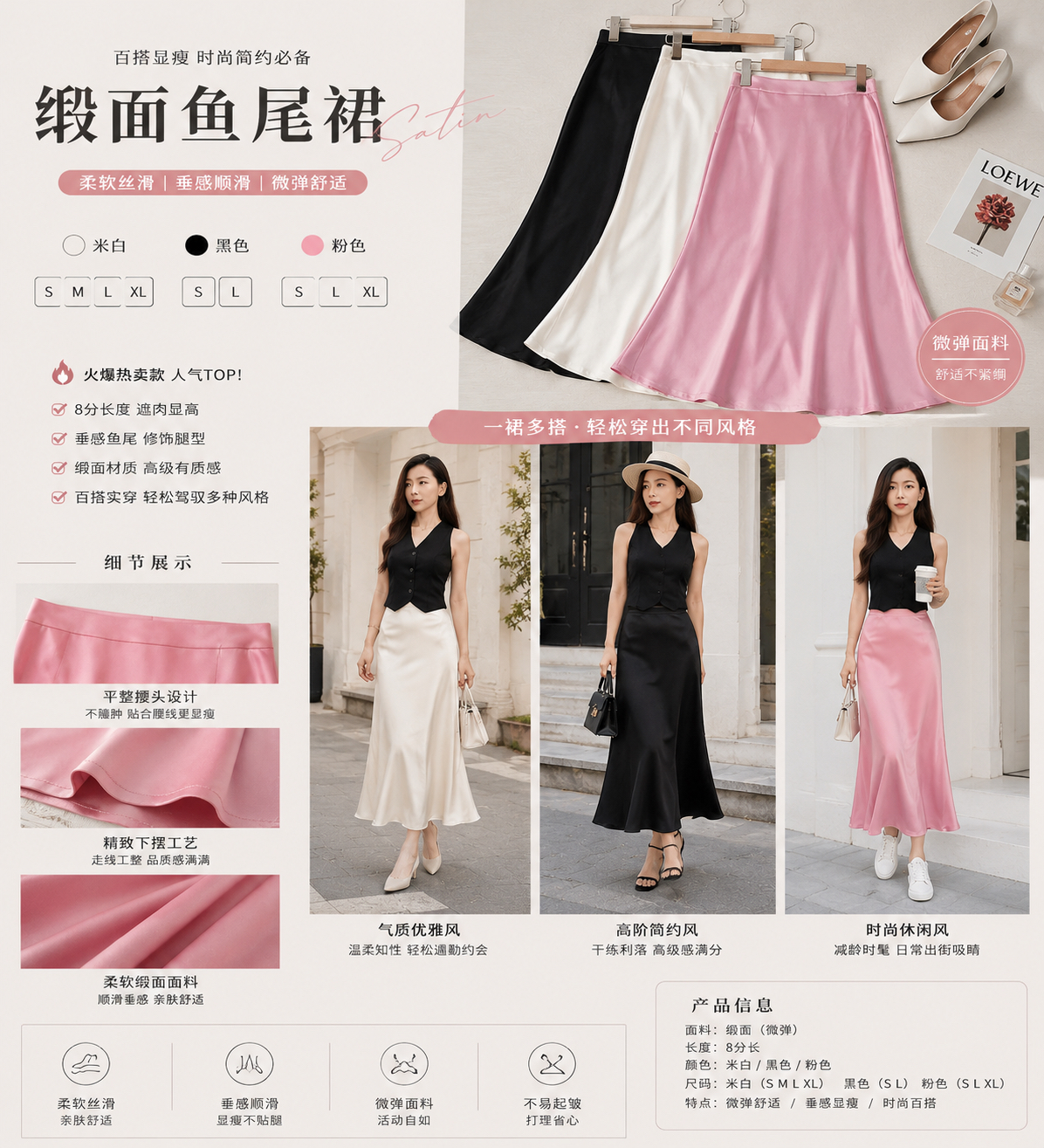 P237 Satin Skirt 缎面鱼尾裙子
