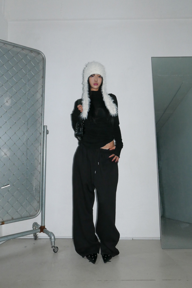 Ruched Asymmetrical Turtleneck Top