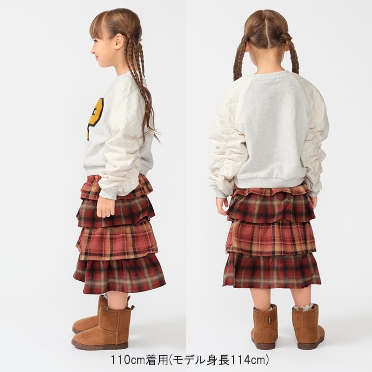 🆕【⭐訂購⭐】 🇯🇵日本直送 🌀格紋 4 層荷葉邊 及膝長裙［2款選］🌀[ELHA-0110][261001]