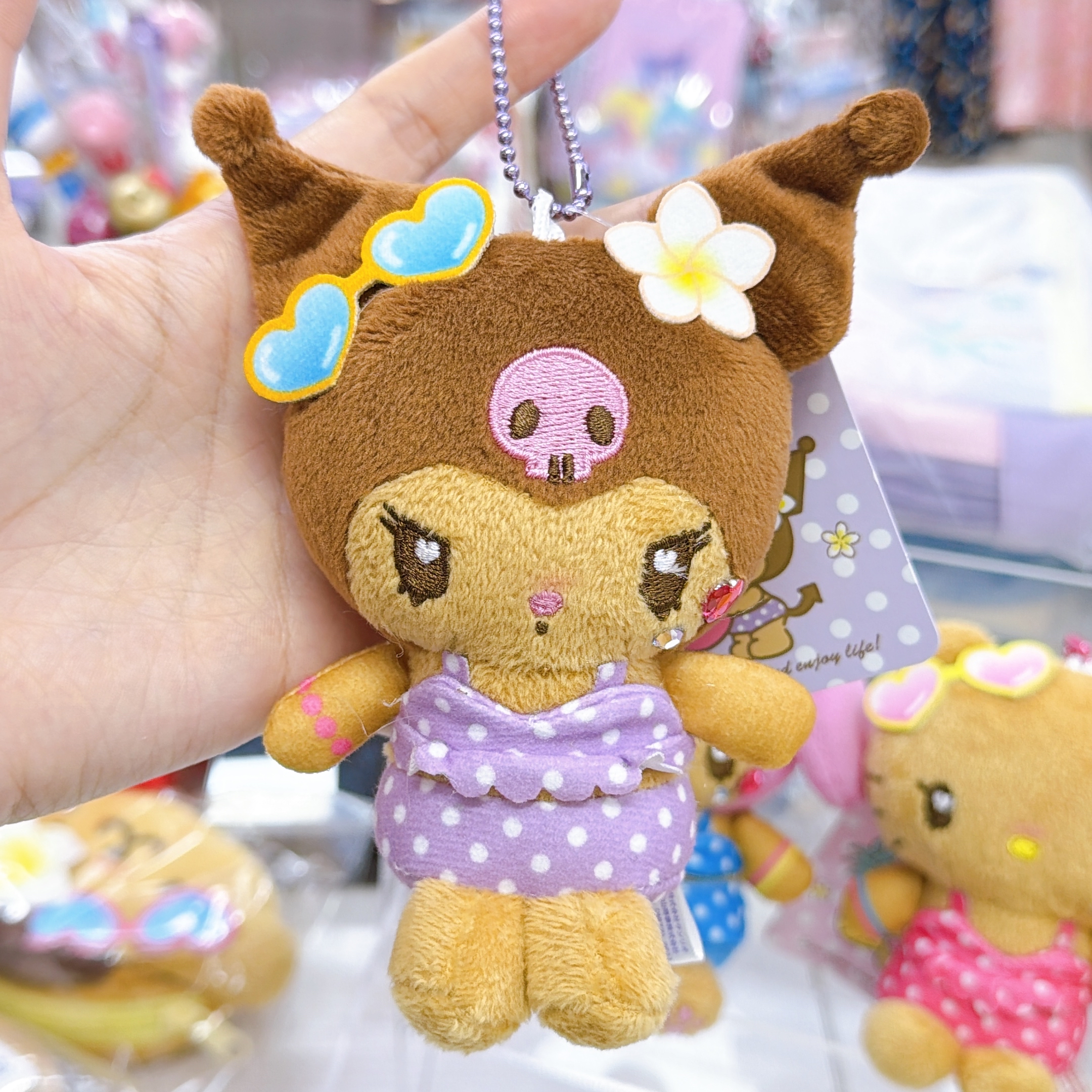 日本直送Sanrio 夏天黑皮泳裝系列 公仔掛飾