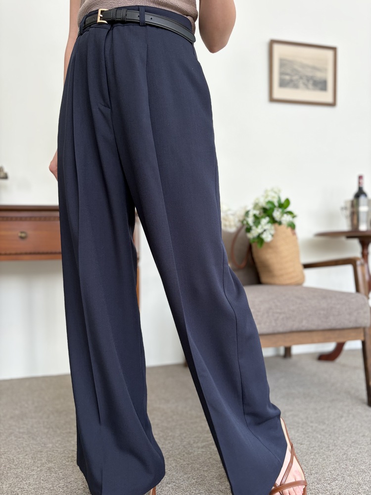 [輕薄!] Summer Timeless Rayon Pants (Navy)