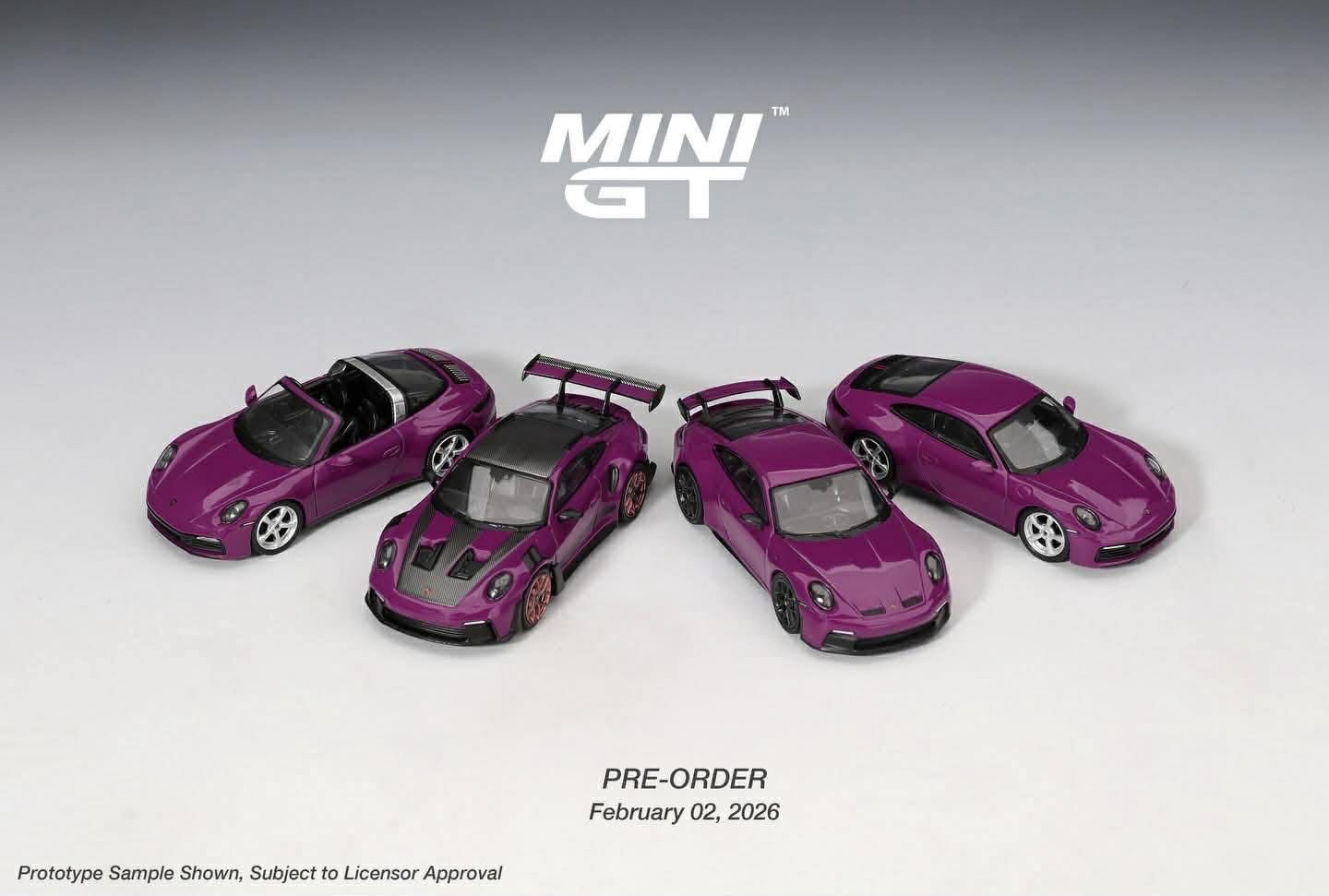 (預訂 Pre Order) Mini GT  ( MGTS0021) Porsche 911 (992.1) Rubystone Red Set