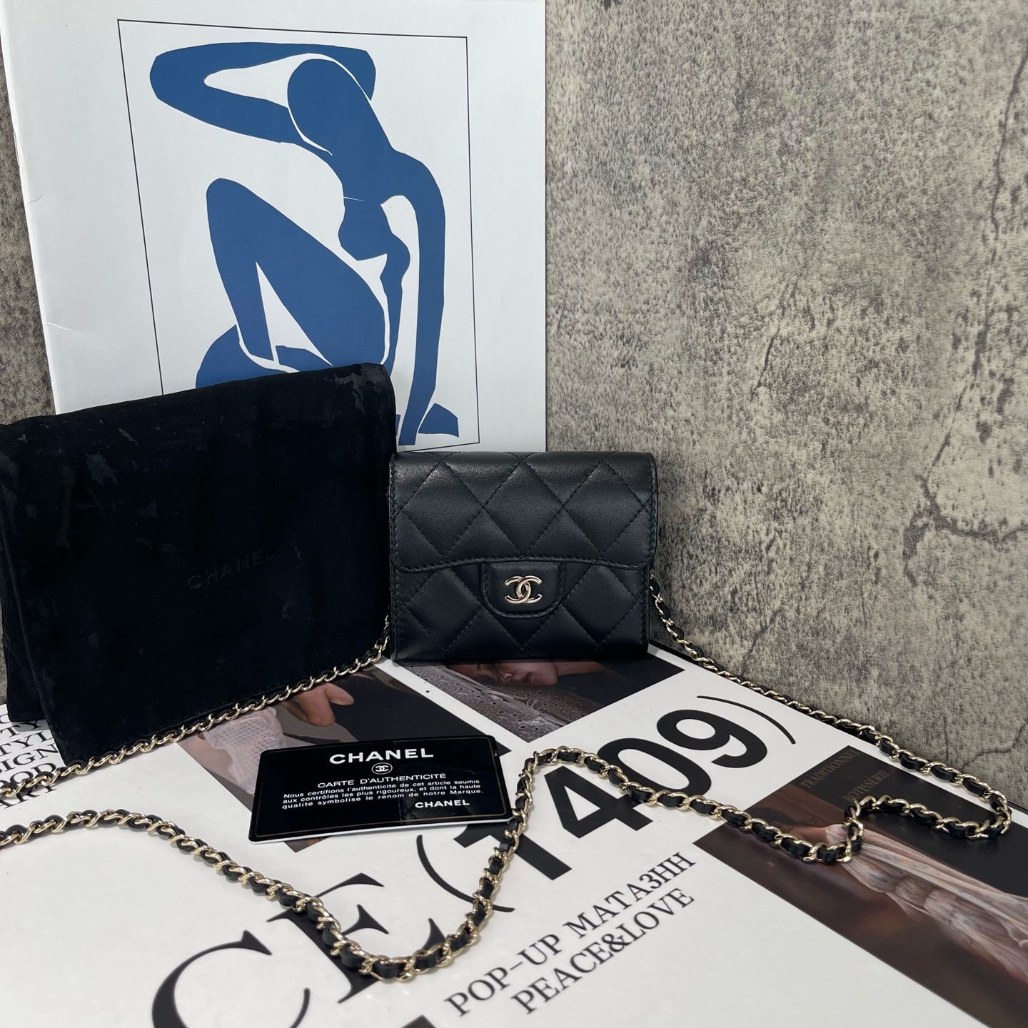 【預訂貨品】Chanel 黑金 小羊皮 woc