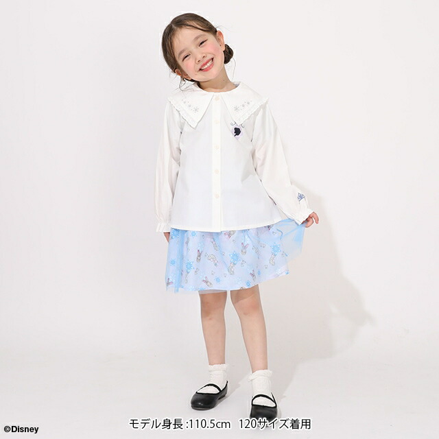 🆕【⭐訂購⭐】 🇯🇵日本直送🌀#DisneyPrincess / #Frozen #Elsa 刺繡蕾絲領襯衫🌀[ELCA-0040][260311]