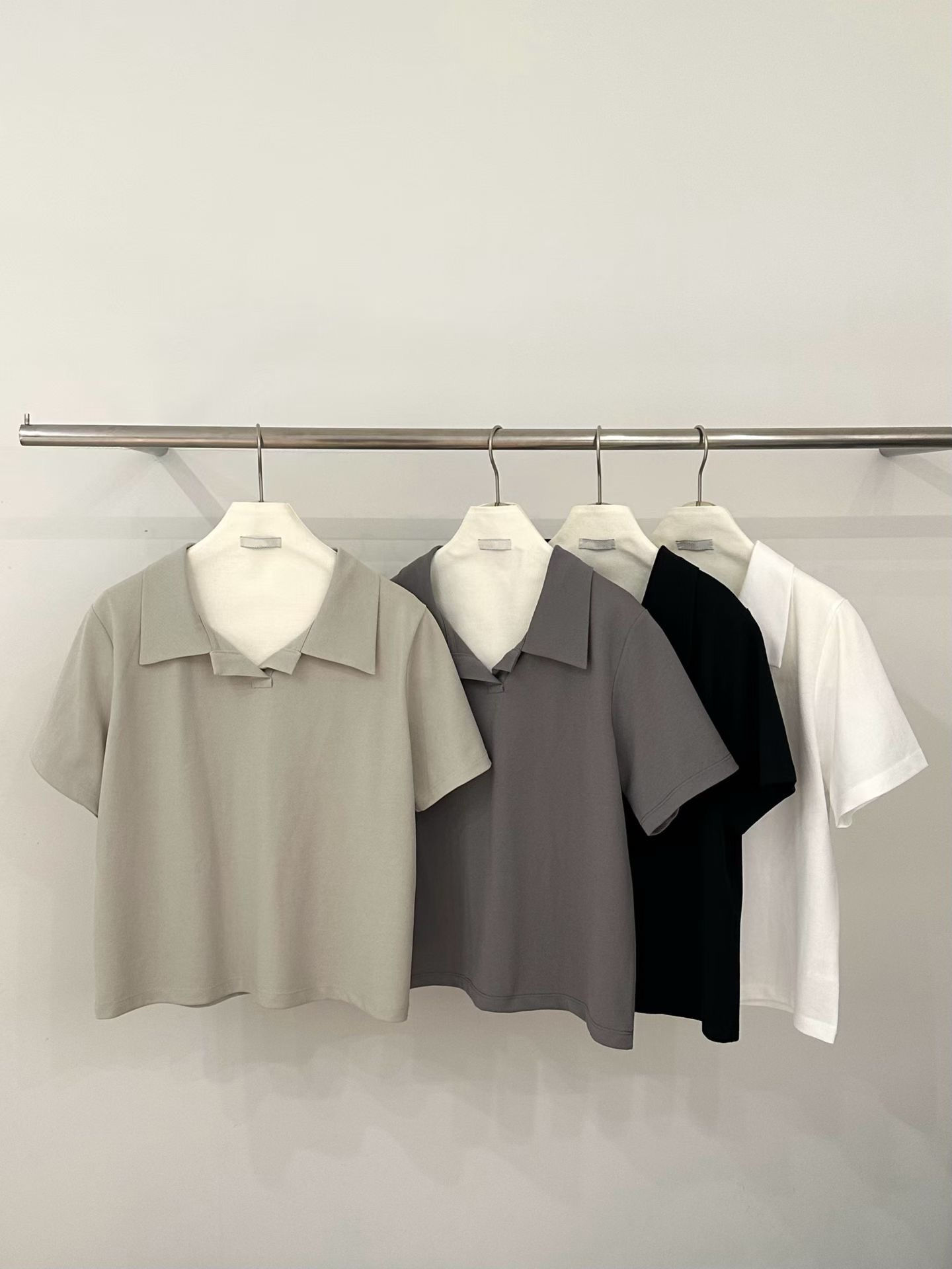 Good quality v-neck polo shirt #top130