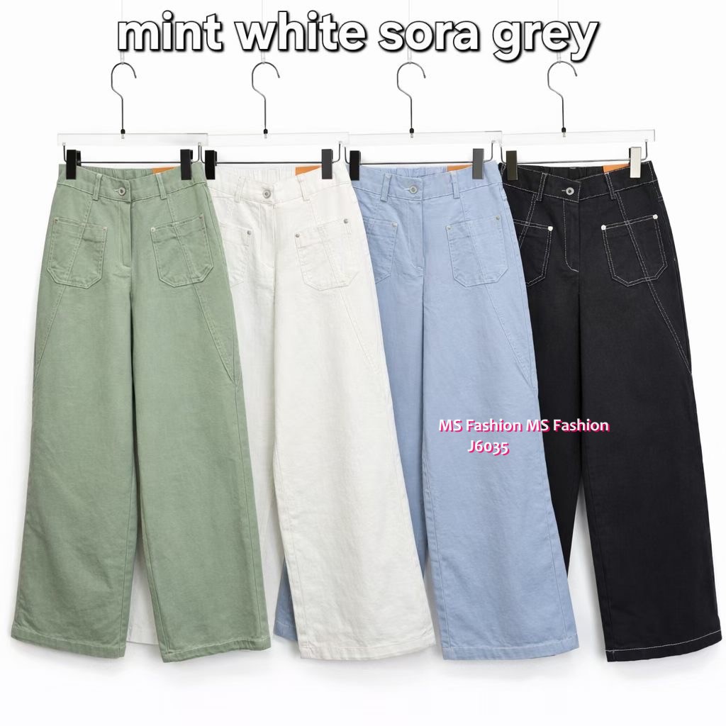 J6035 韓國🇰🇷靚色闊筒褲