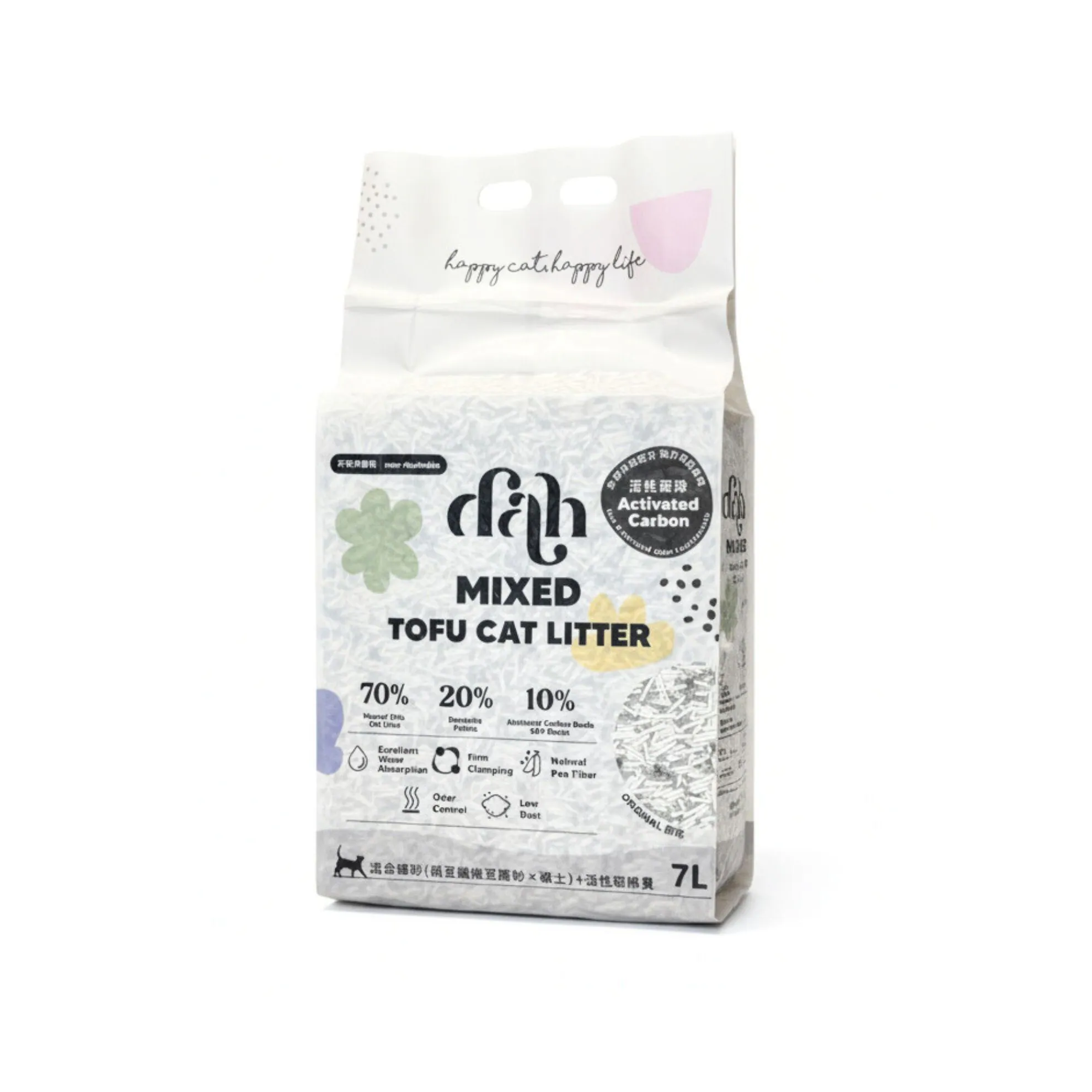 dah 【升級版】混合豆腐貓砂 7L｜豌豆纖維混合礦土製造 