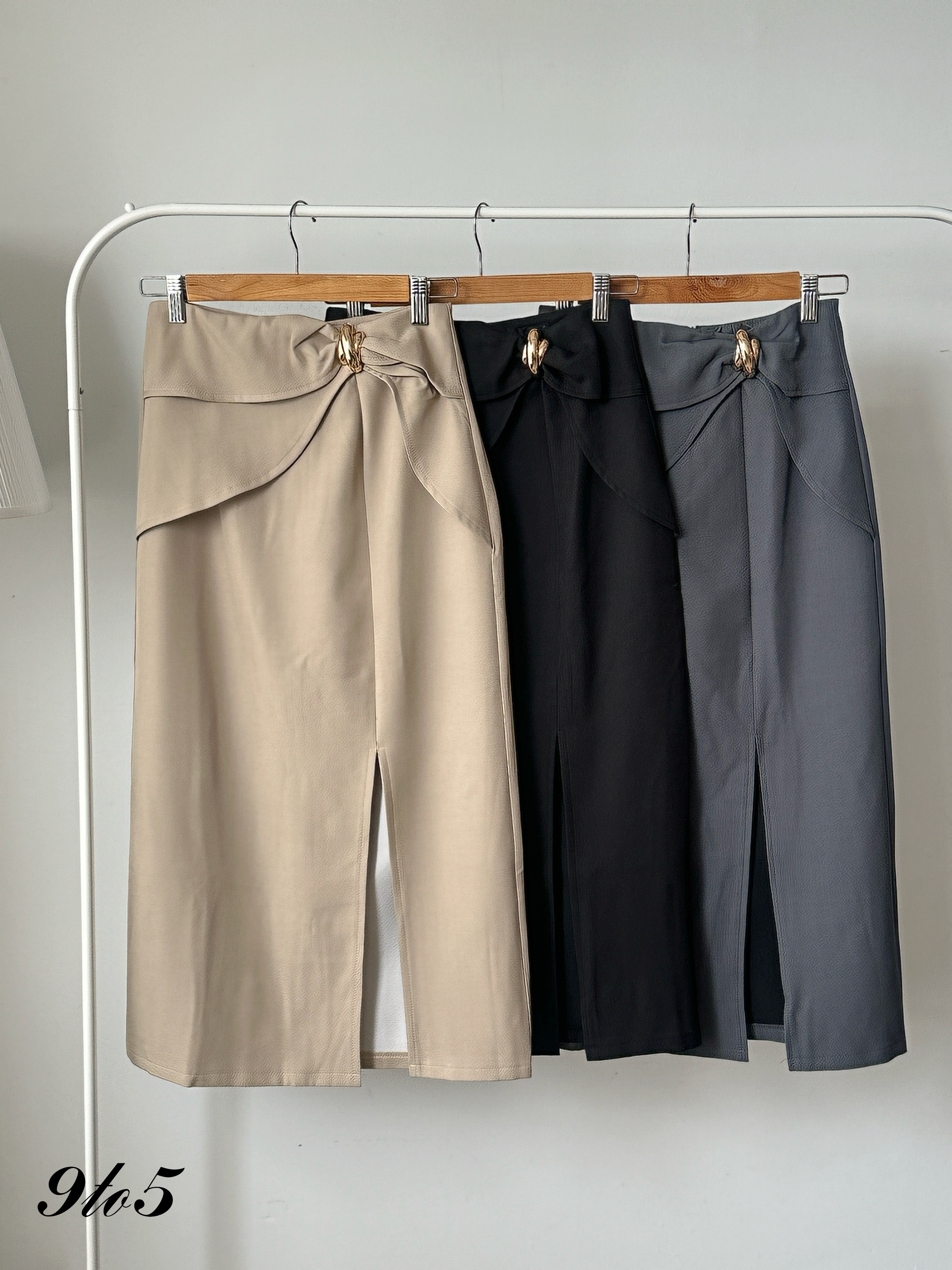 S1905 Long Splited Pencil Skirt - 3 Colors 