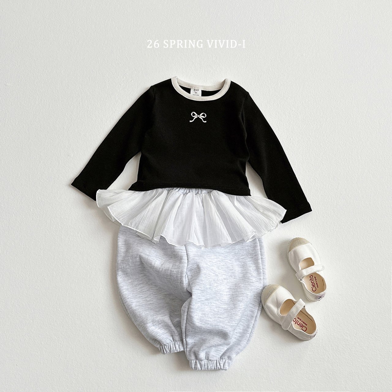 🌸預訂 韓國直送🌸🇰🇷VIVIDI三色芭蕾荷葉邊束腳運動褲