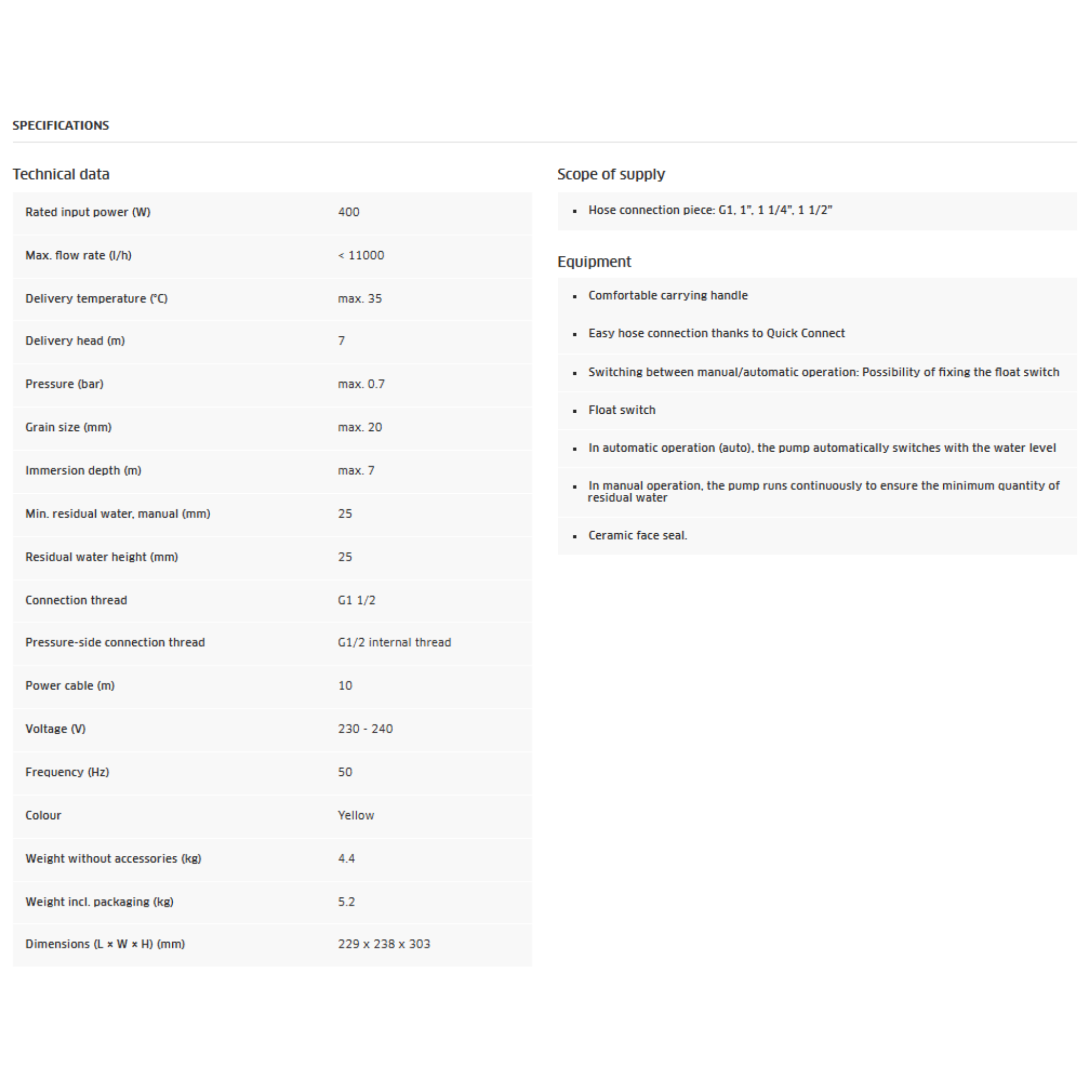 Karcher SP 11.000 Dirt Submersible Pump (SP 11.000)