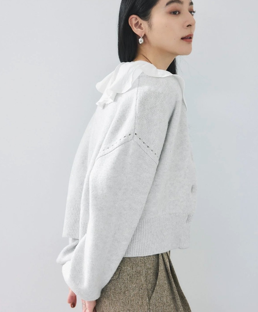 優雅荷葉邊針織開衫