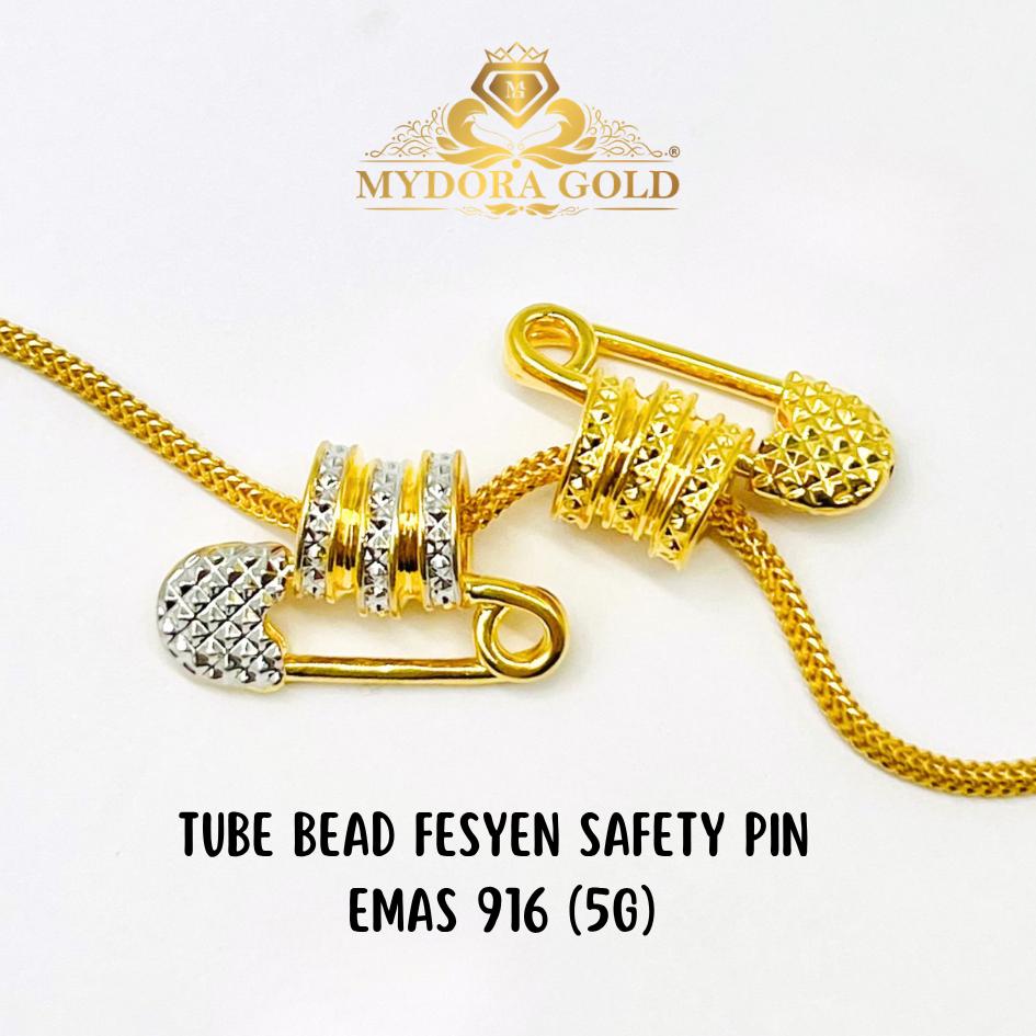 MYDORA Tube Bead Fesyen Safety Pin (5G) l EMAS 916/22K