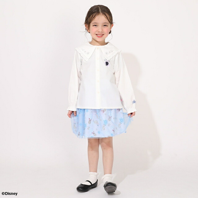 🆕【⭐訂購⭐】 🇯🇵日本直送🌀#DisneyPrincess / #Frozen #Elsa 刺繡蕾絲領襯衫🌀[ELCA-0040][260311]