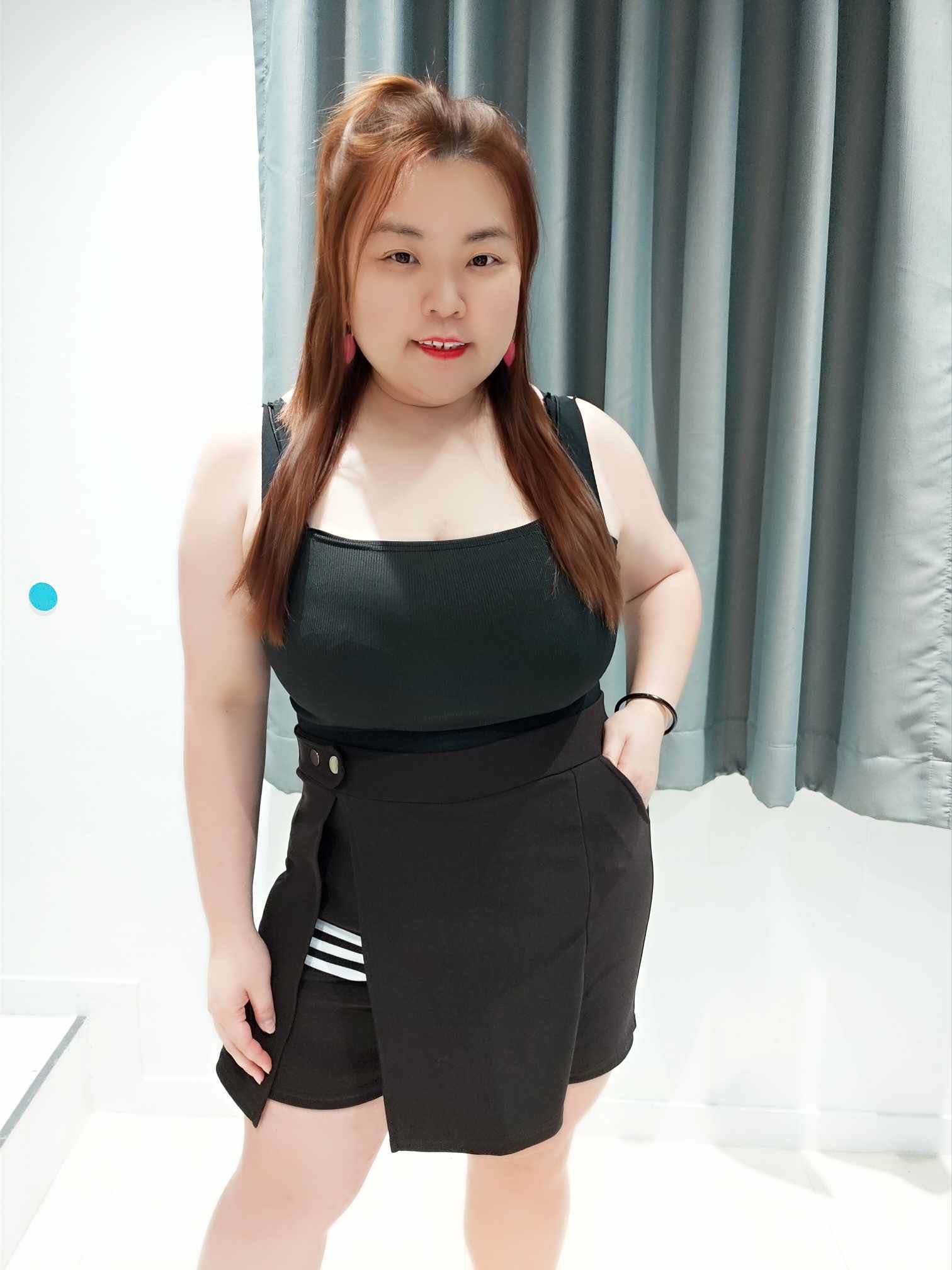 ENB04 PP05 边三白线前裙后裤裤裙