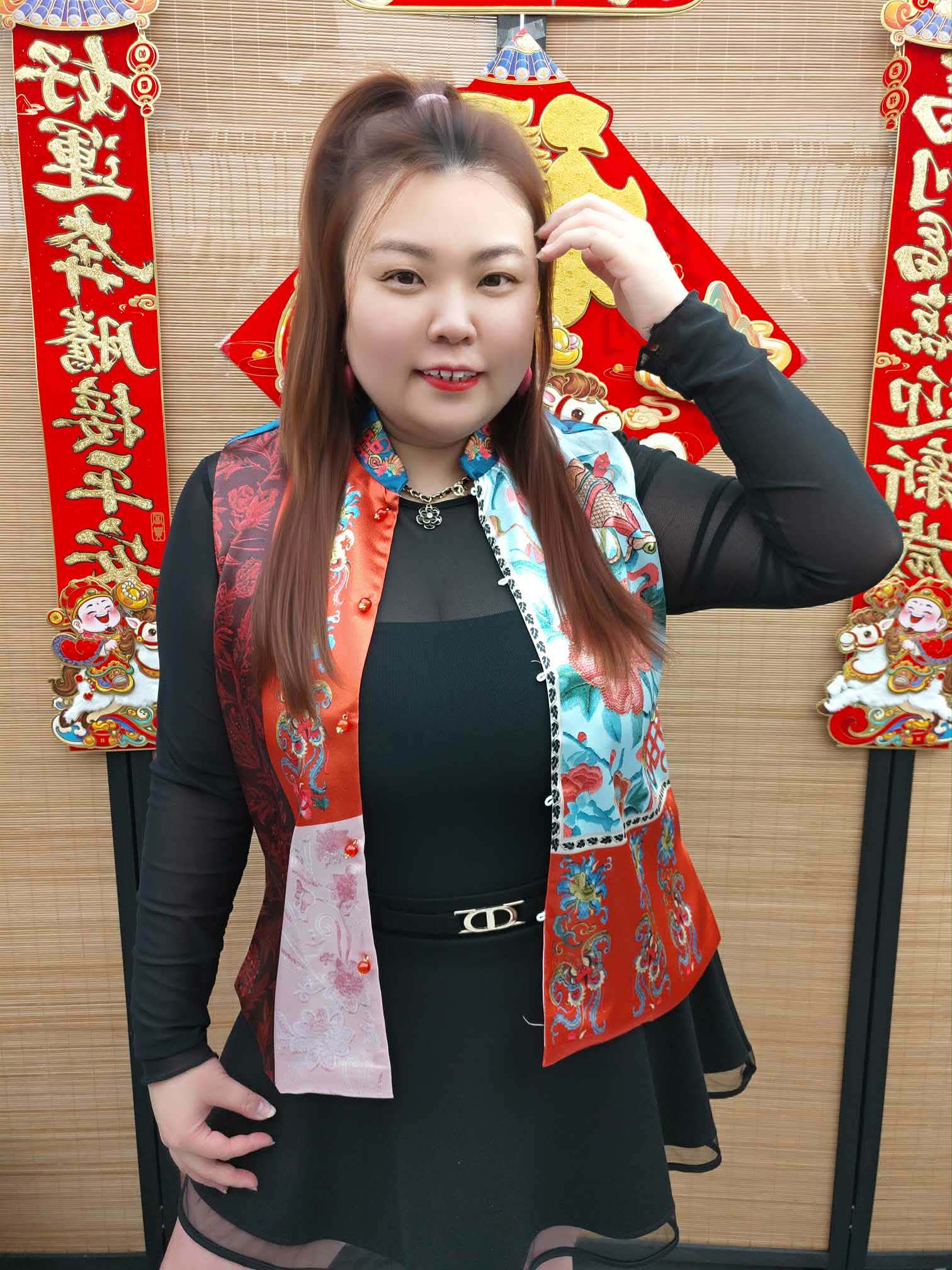 DDB01 新中式拼接款设计马甲 (胸围 100-120CM)