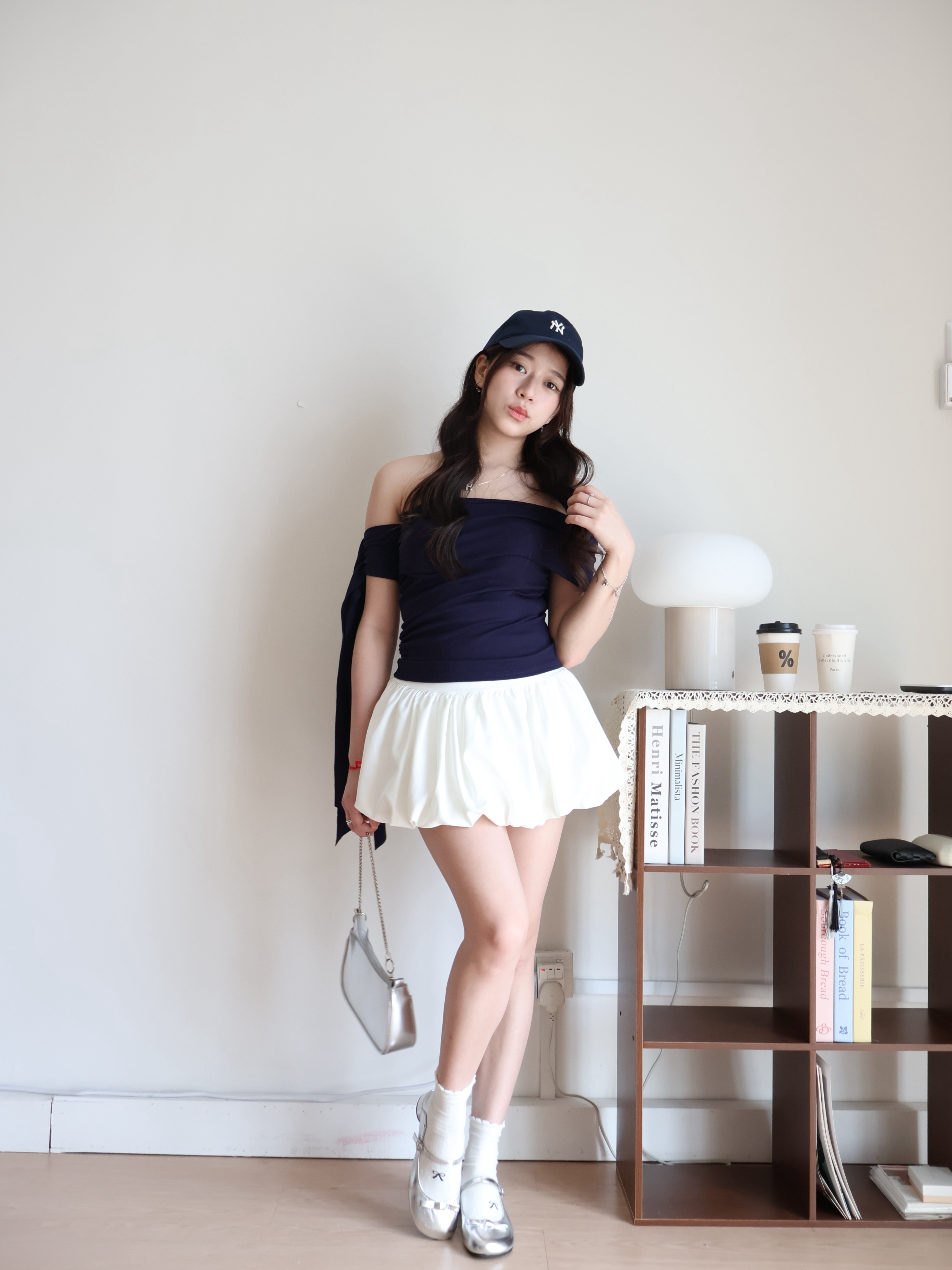 Arthur Off Shoulder Shirt | Navy