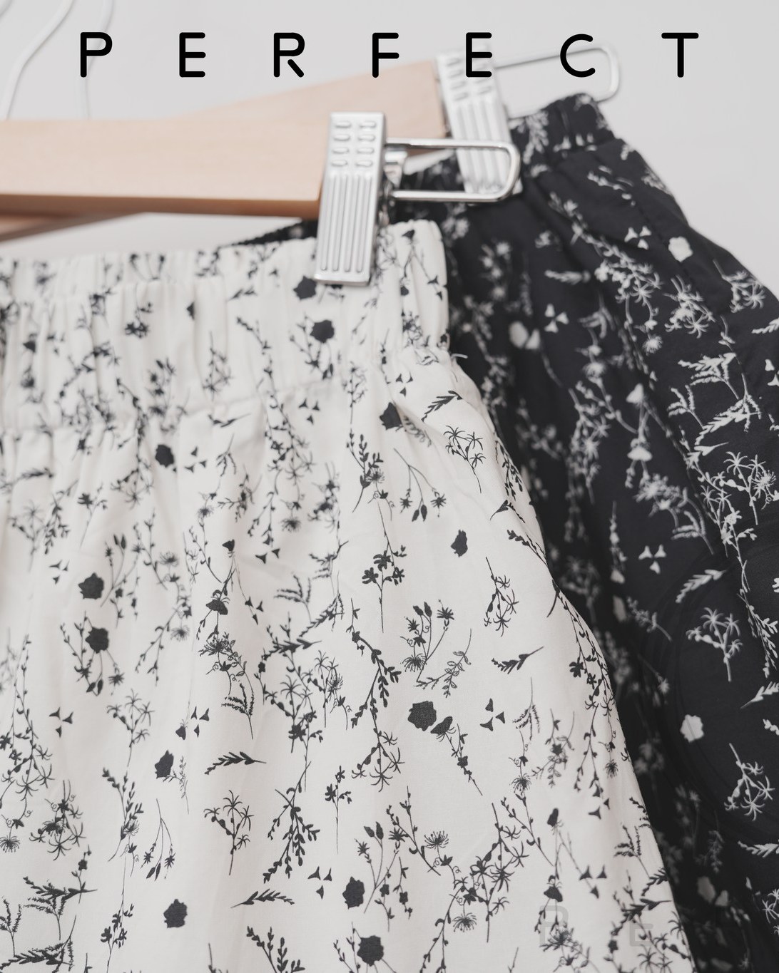 S0017_A字文青印花蛋糕裙（顯瘦黑色）