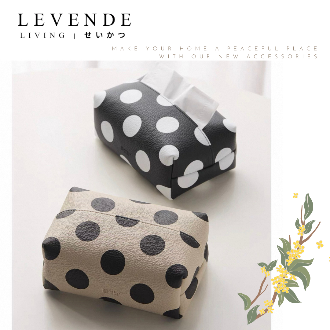 Levende 波點皮革紙巾套