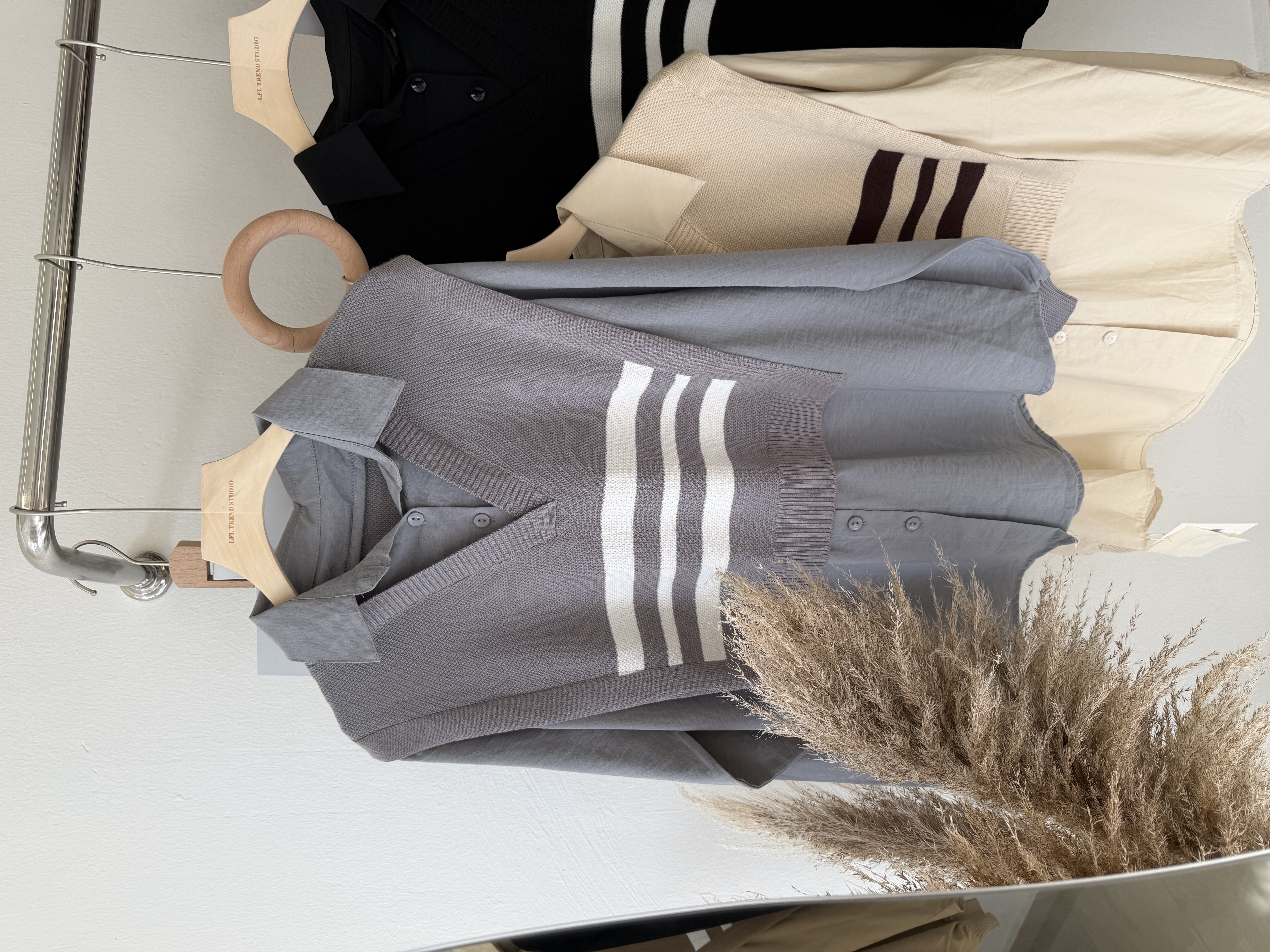 6615 韩版学院风假两件衬衫